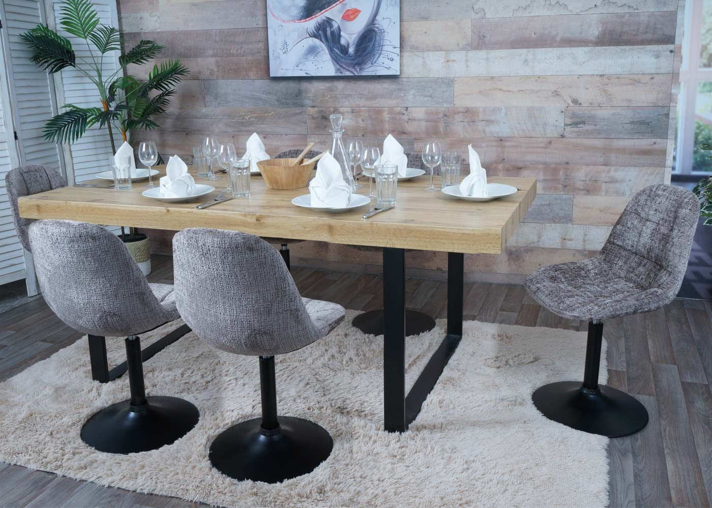 MCW Esszimmerstuhl MCW-A60-C (1 St), Frei drehbar um 360°, Hochwertige Verarbeitung, Einfache Montage