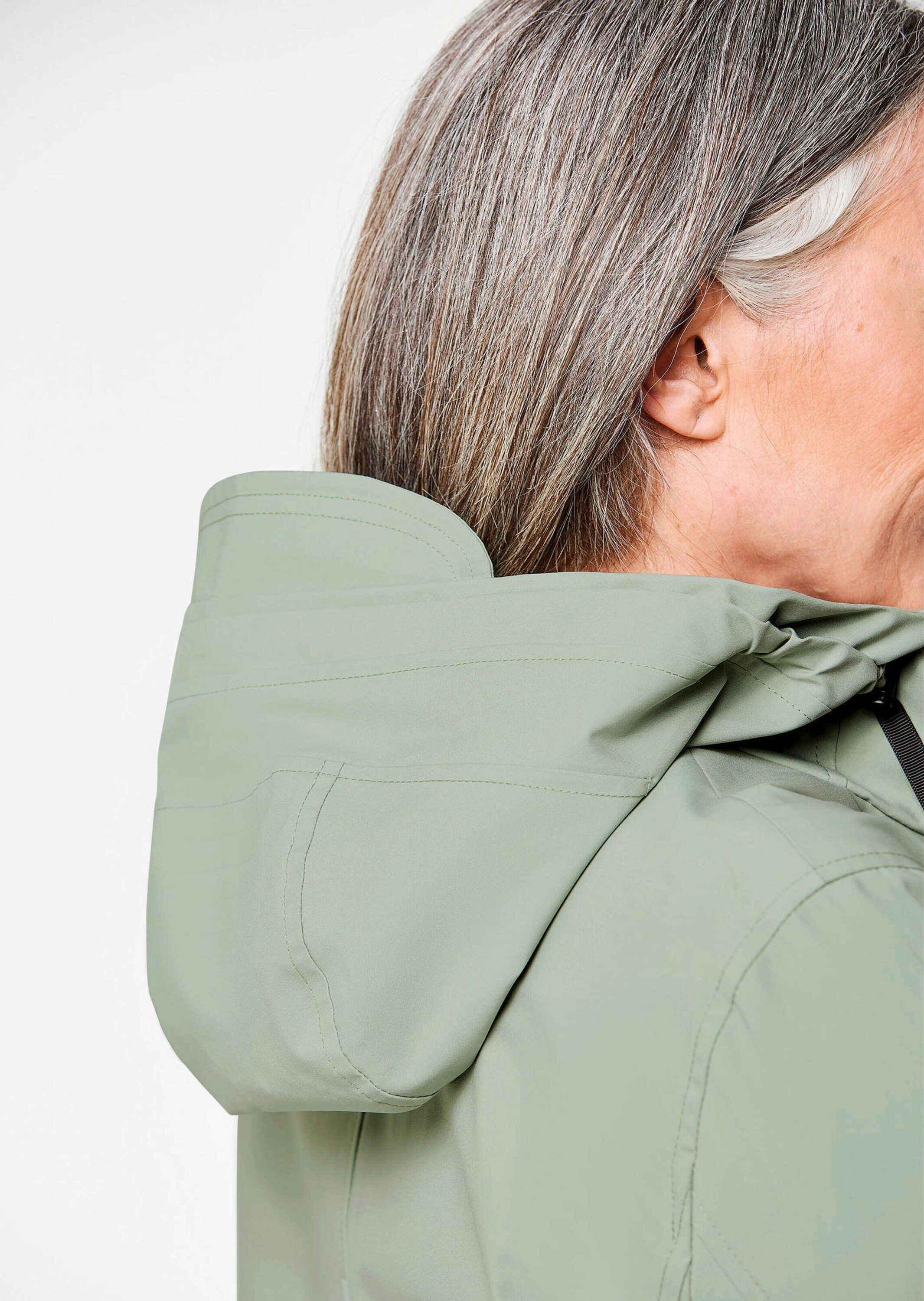 GOLDNER Funktionsjacke Wetterfeste Regenjacke mit Kapuze Reflektierende Kapuzenjacke mit Reißverschluss, Gehschlitz, Langarm