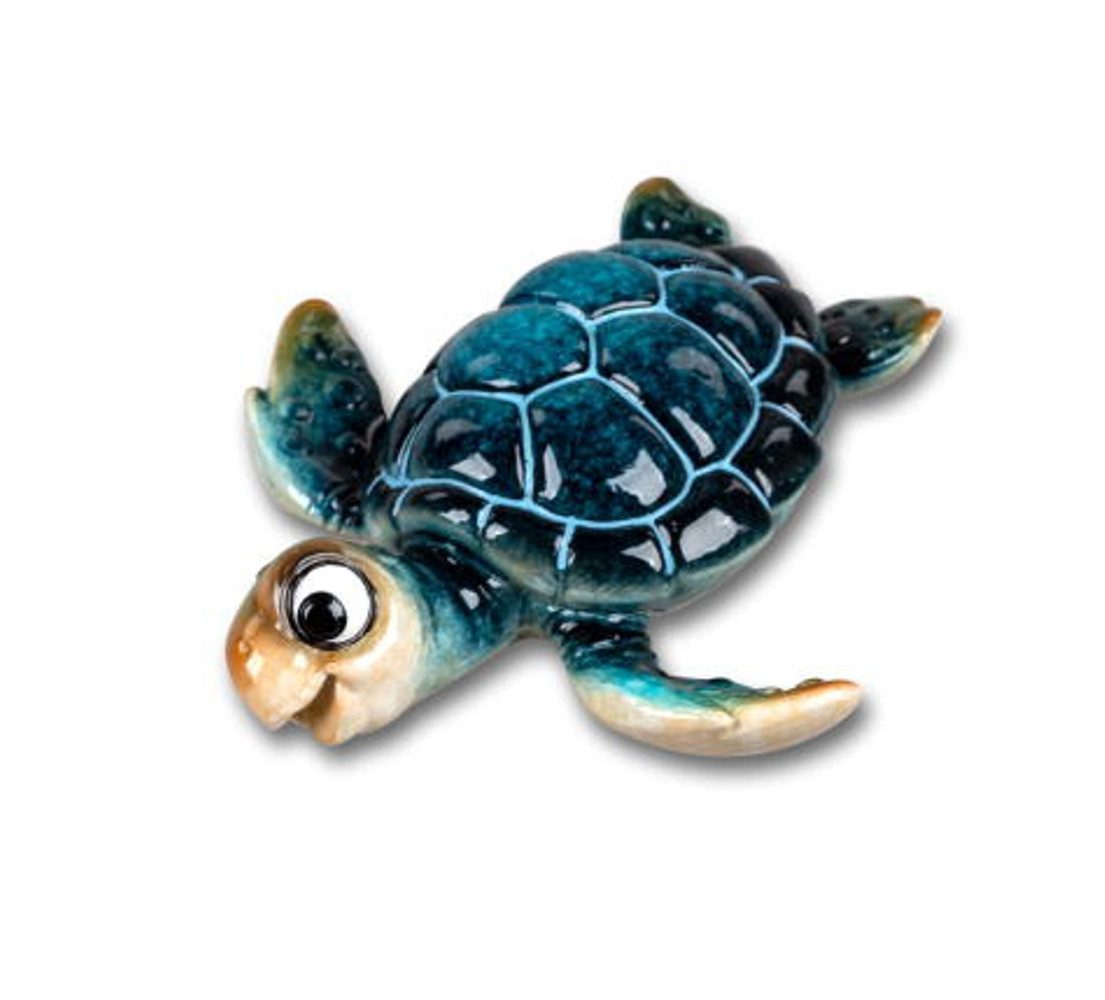 formano Dekofigur Schildkröte Harry mit Magnet blau 8 cm Kunststein (1 St), mit Magnet