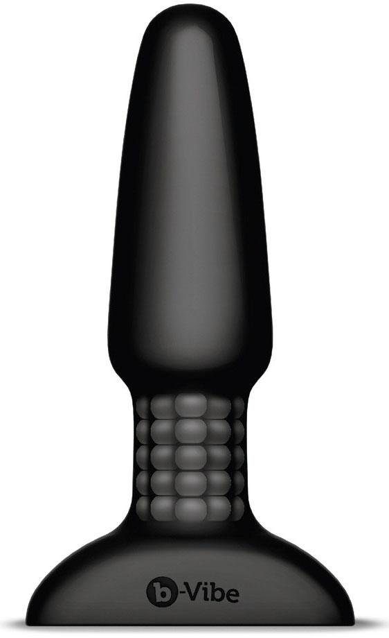 Vibro-Plug, mit Analplug b-Vibe Schwarz Funk-Fernbedienung