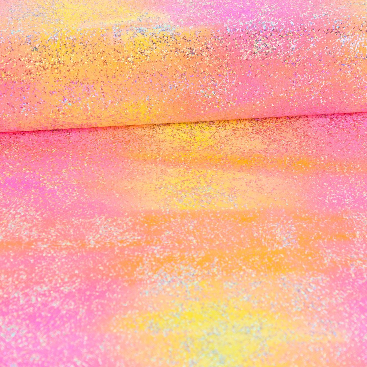 SCHÖNER LEBEN. Stoff Jerseystoff Meterware Stretch Jersey Glitzer Neonfarben pink 150cm, mit Metallic-Effekt