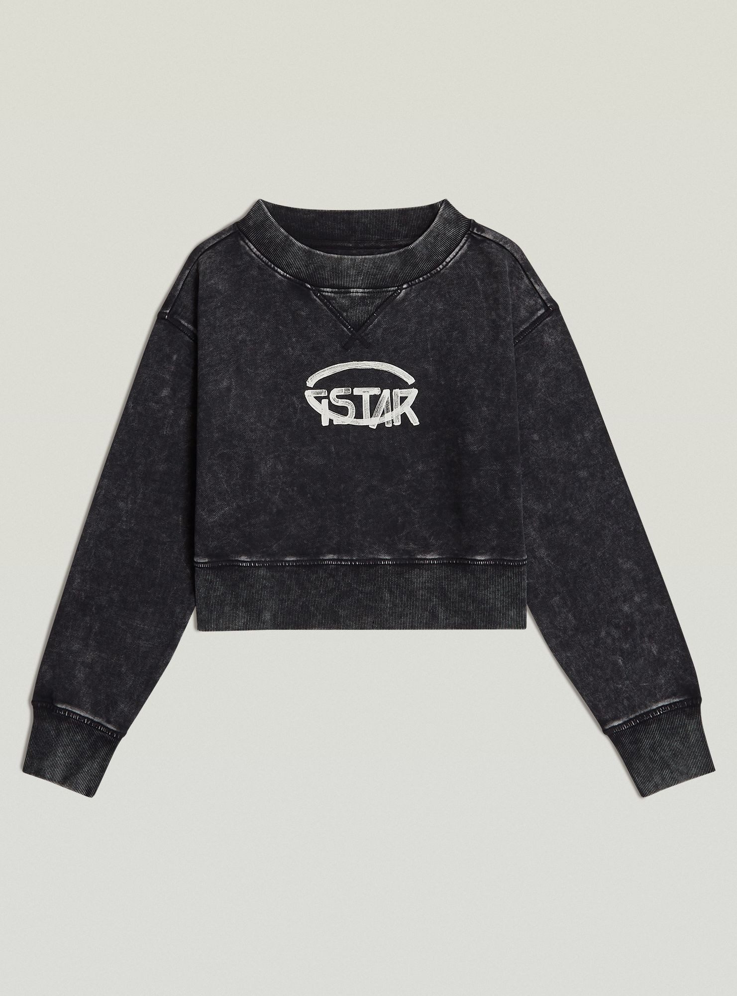G-STAR Longpullover Overdyed Cropped Logo Loose Sweatshirt