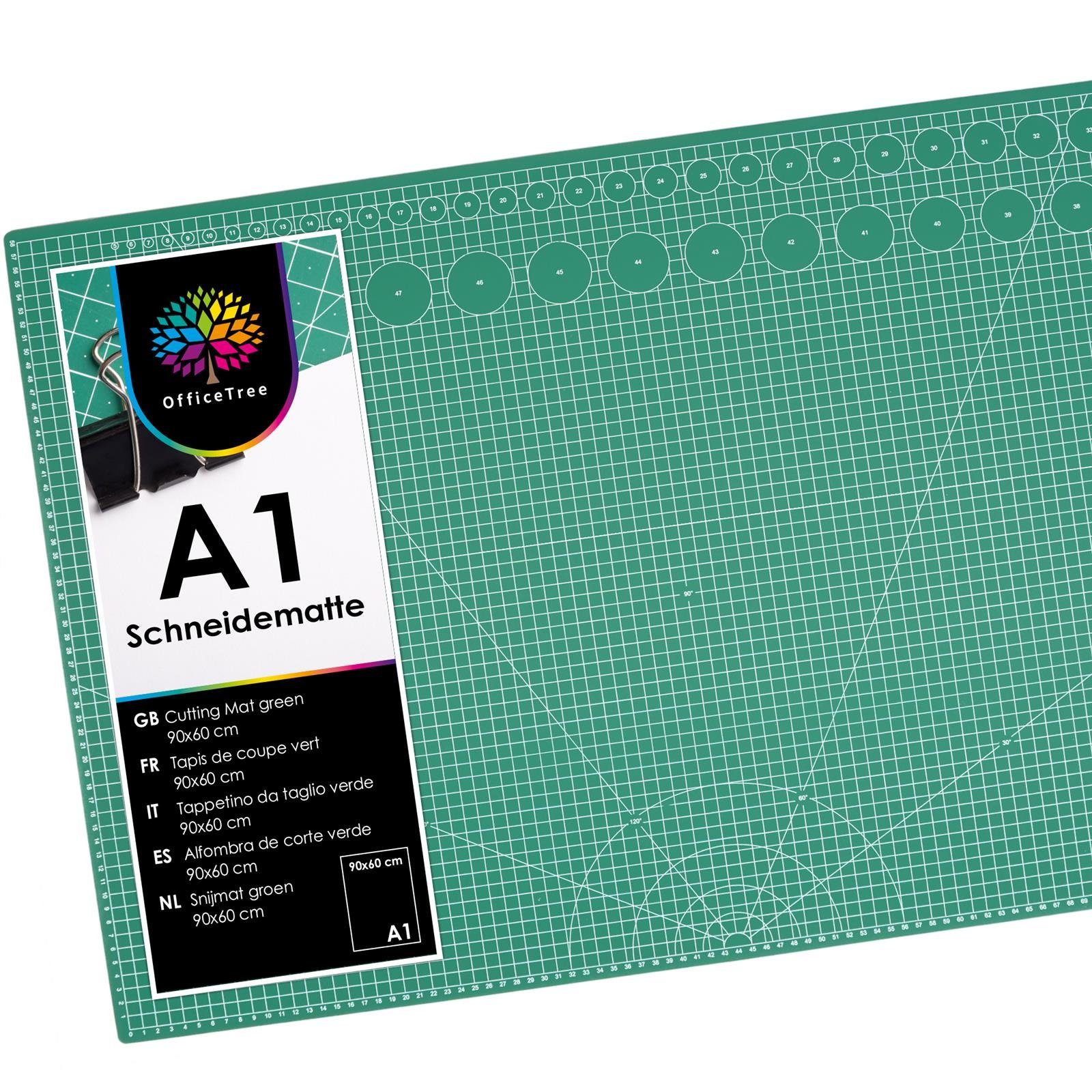 OfficeTree Schneideunterlage OfficeTree® Schneidematte grün - 90x60 cm (A1)