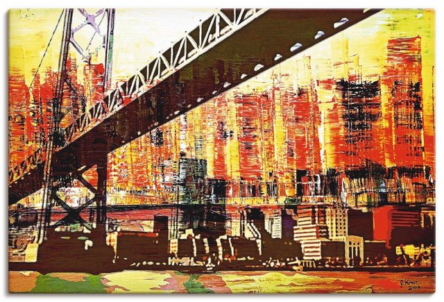Artland Wandbild »San Francisco mit Oakland Bay Bridge«, Amerika (1 Stück), in vielen Größen & Produktarten - Alubild / Outdoorbild für den Außenbereich, Leinwandbild, Poster, Wandaufkleber / Wandtattoo auch für Badezimmer geeignet-Otto