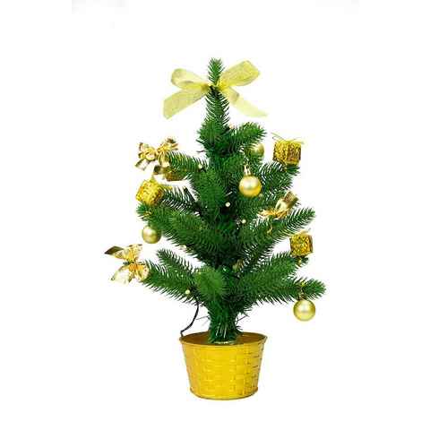 Best Season Künstlicher Weihnachtsbaum Best Season SA117, LED Weihnachtsbaum mit Dekoration, circa" 45 cm, Plastik, grün, 20 x 20 x 45 cm