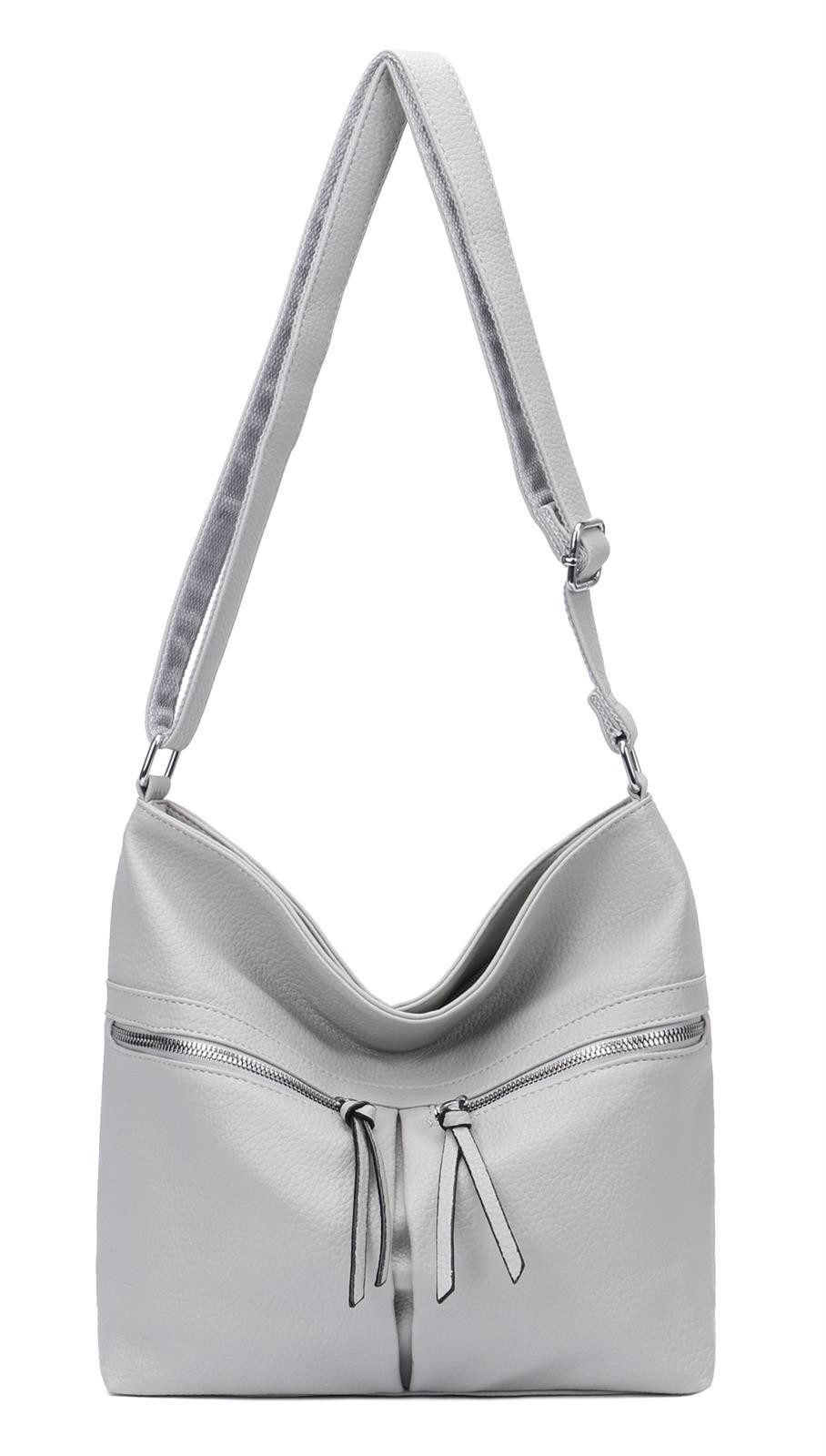 ITALYSHOP24 Schultertasche Damen Tasche Shopper Umhängetasche CrossOver Han günstig online kaufen