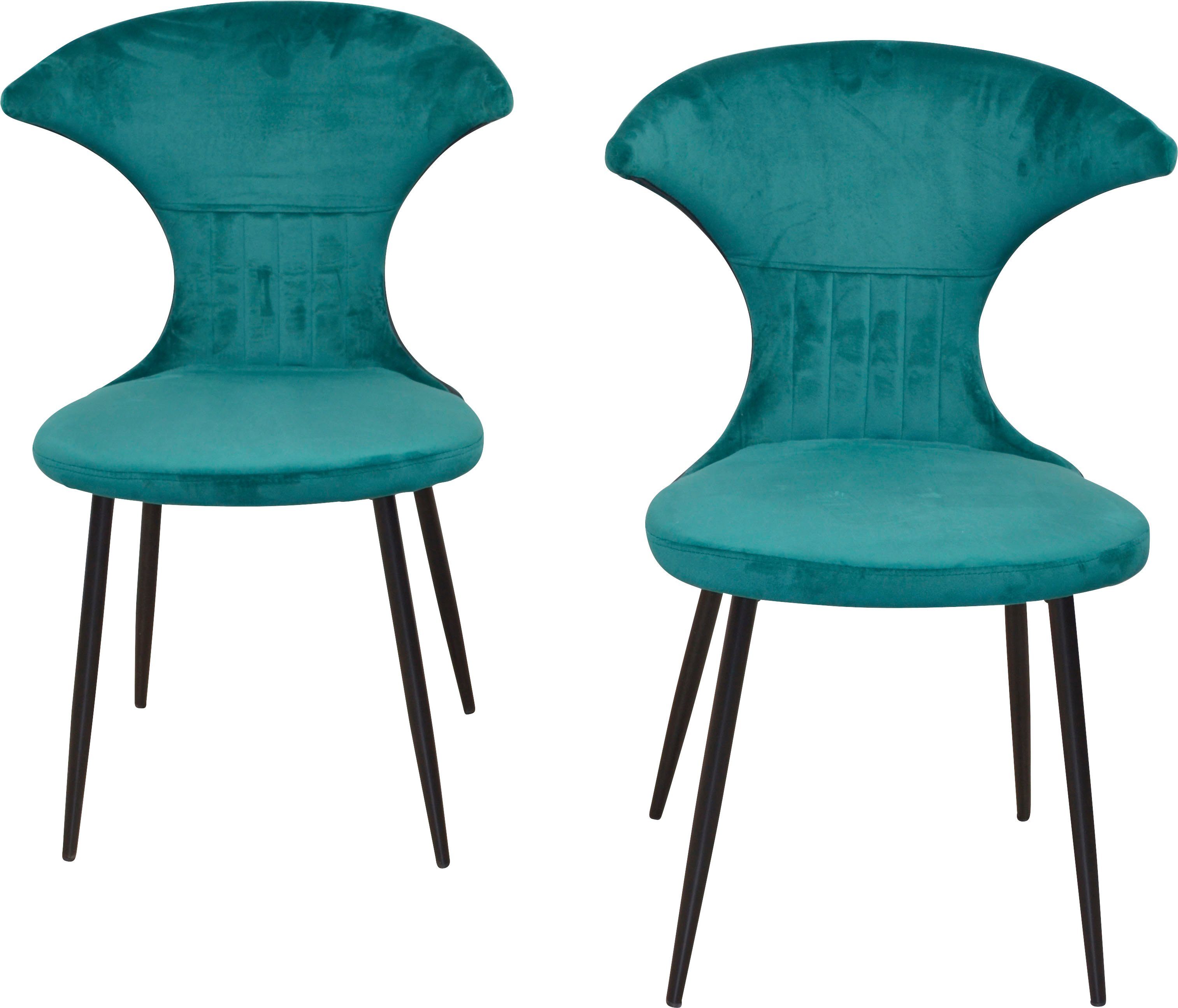 INOSIGN 4-Fußstuhl (Set, 2 St), Gestell aus Stahlrohr, Sitz- und Rückenfläche schaumstoffgepolstert grün | grün | 4-Fuß-Stühle