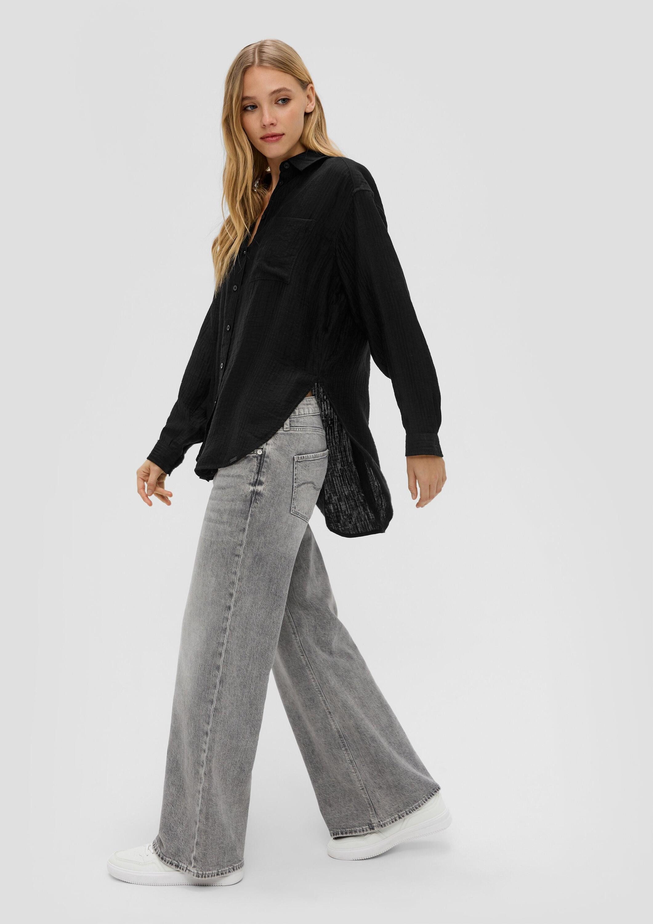 QS Langarmbluse Bluse Hemd im Oversized-Look