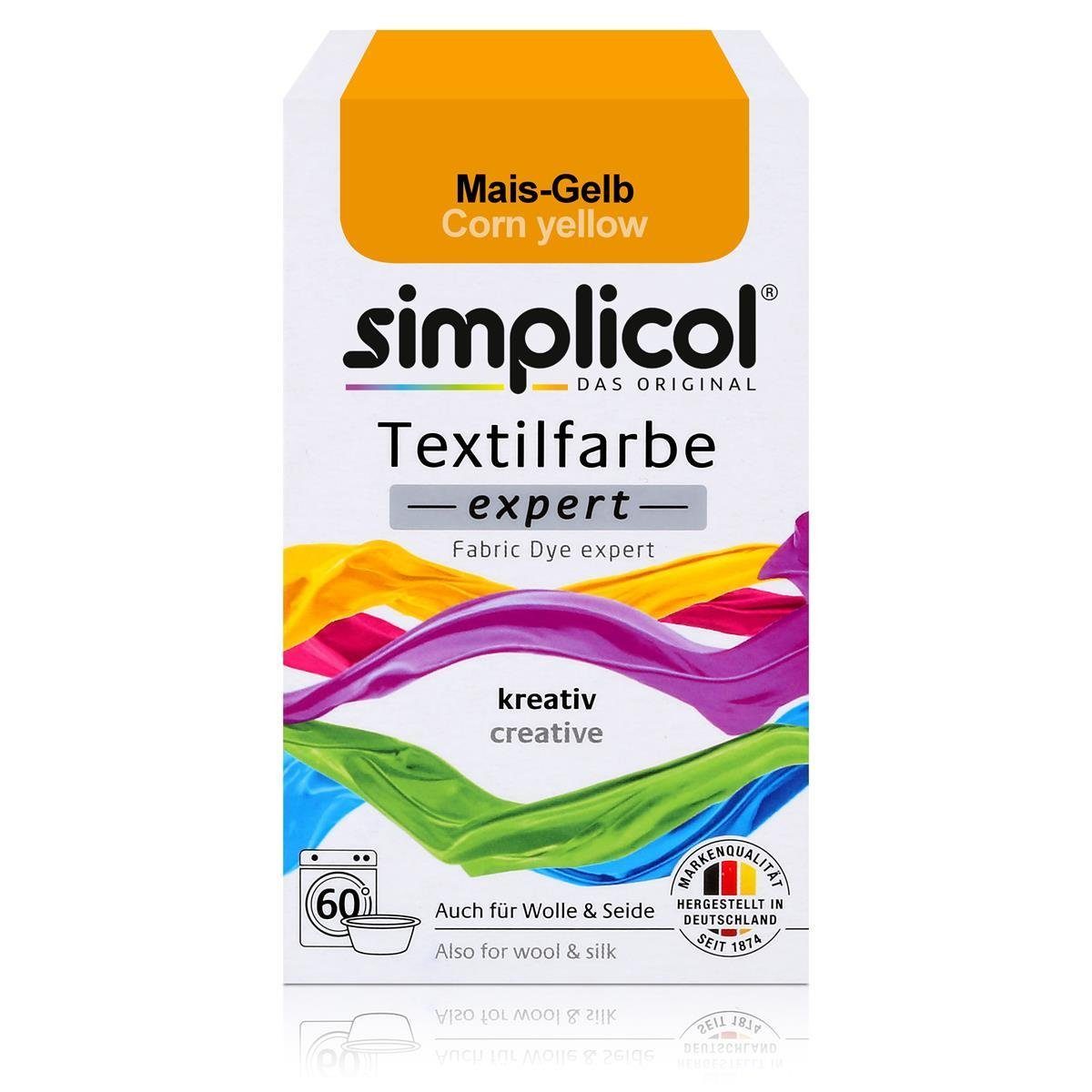 Textilfarbe Simplicol Textilfarbe expert Mais-Gelb 150g - Farbe zum Färben (1er Pa