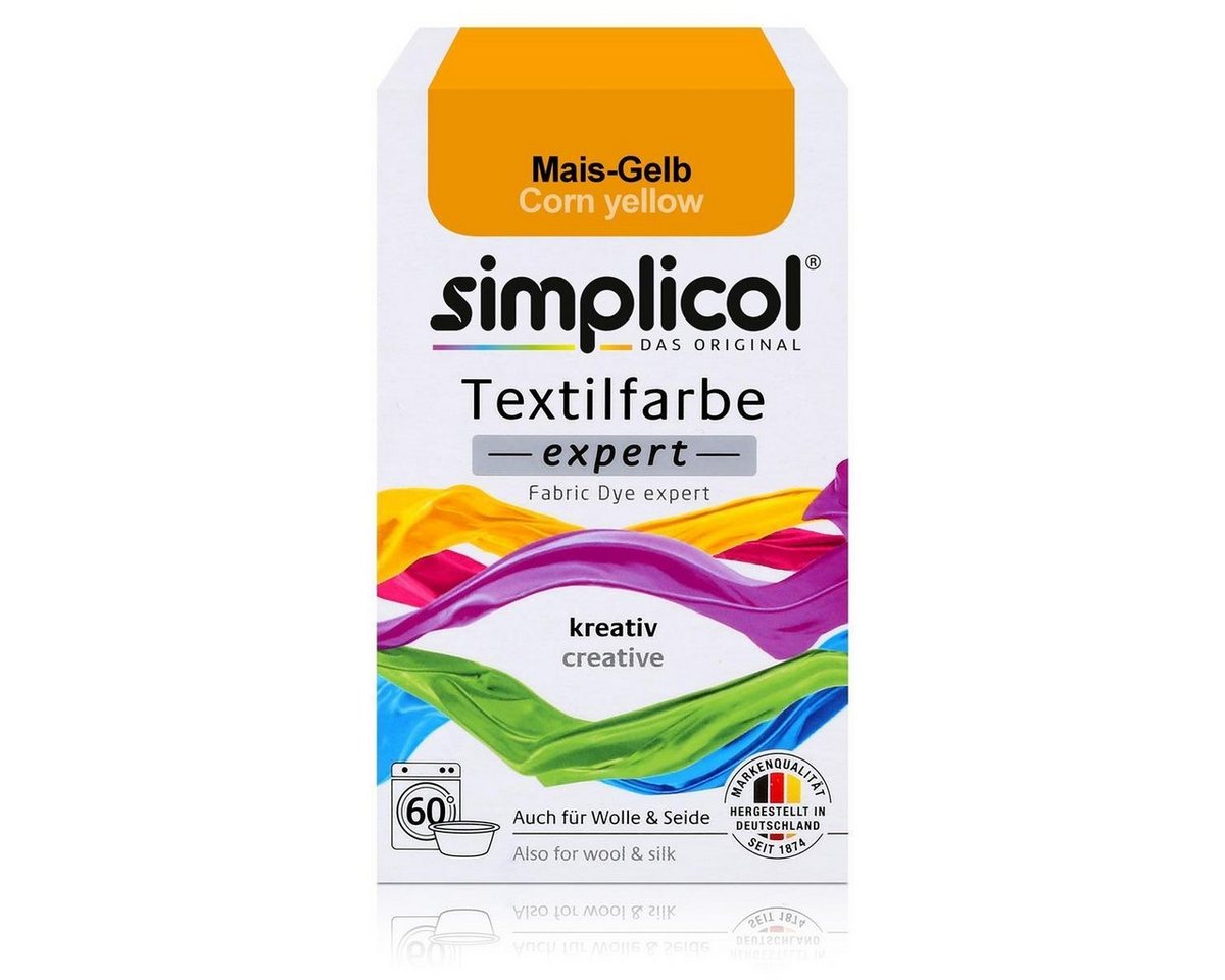simplicol Textilfarbe Simplicol Textilfarbe expert Mais-Gelb 150g - Farbe zum Färben (1er Pa