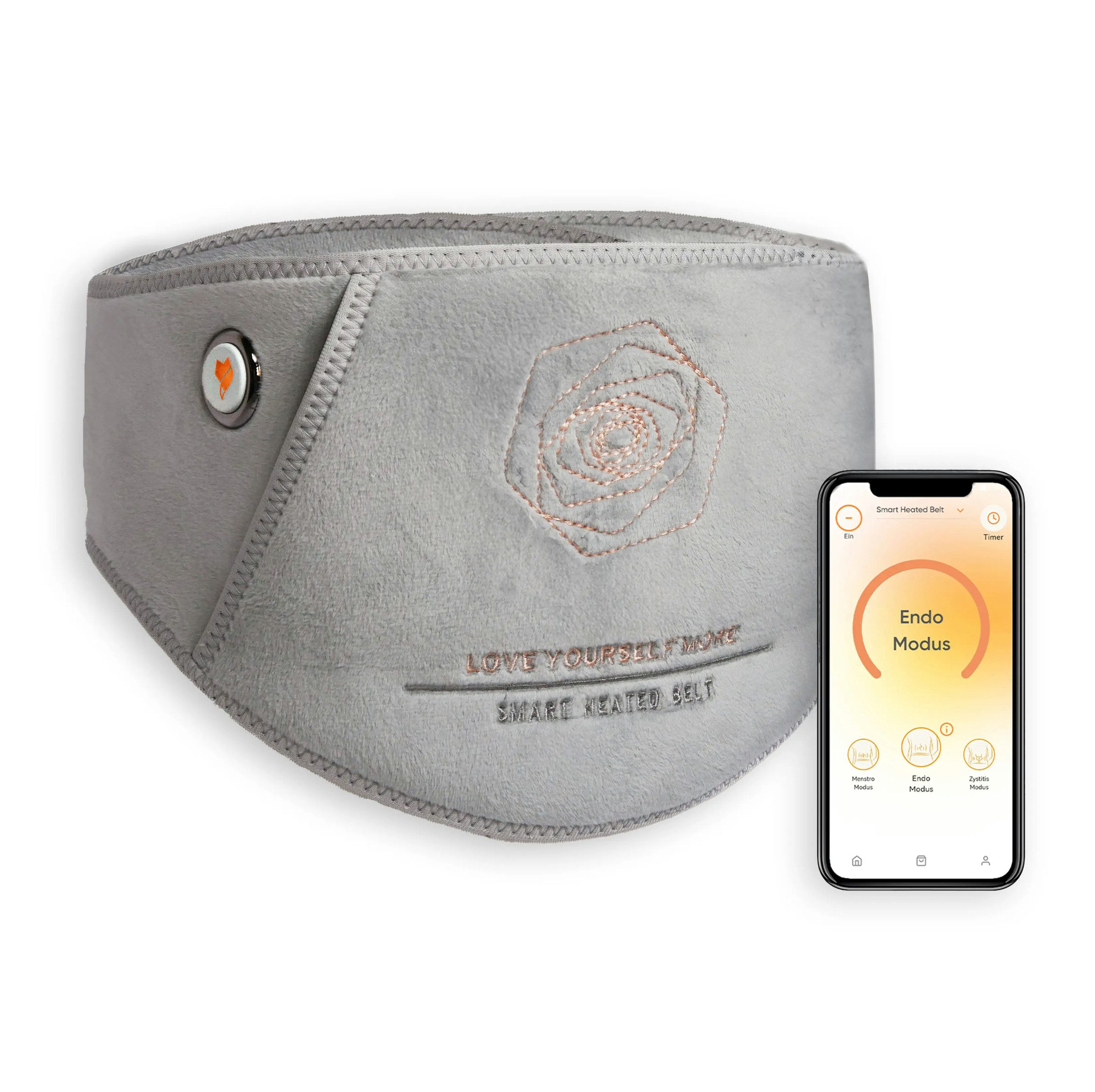 Vulpés Wärmegürtel - intelligenter Heizgürtel gegen Bauchschmerzen, Periode, Endometriose, Hautfreundliches Material, App-Steuerung, Entwickelt in Deutschland
