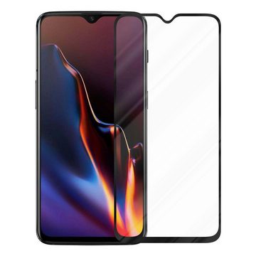 Cadorabo Schutzfolie OnePlus 6T, (1-St), Vollbild Schutzglas Panzer Folie (Tempered) Display-Schutzglas