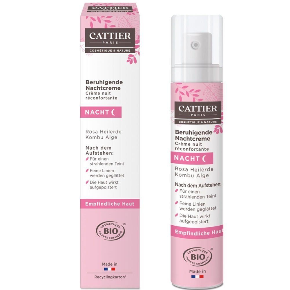 Cattier Paris Nachtcreme mit Rosa Heilerde, Pink, 50 ml