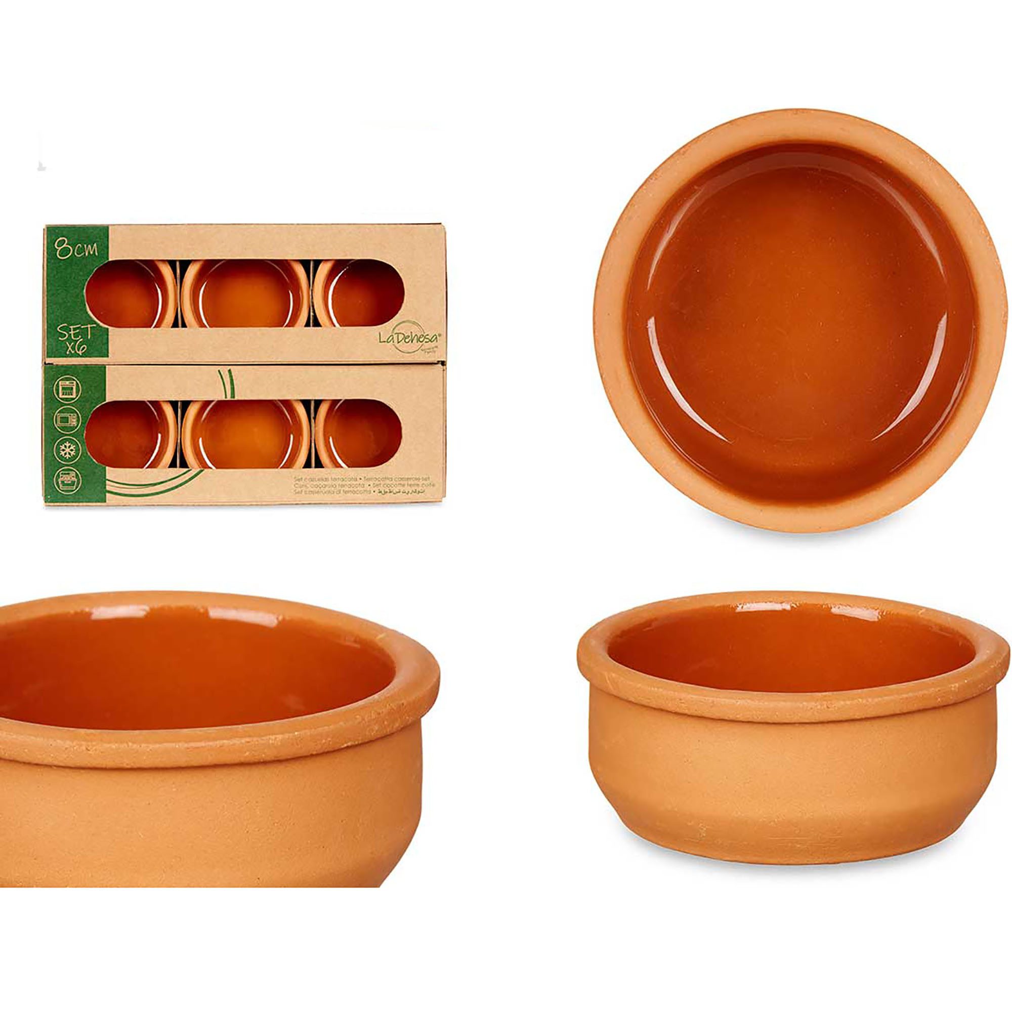 Annastore Servierschale 6 x Tonschale Cazuelas - Tapasschalen - Schalen für Tapas, Ofenfest, Creme Brülèe