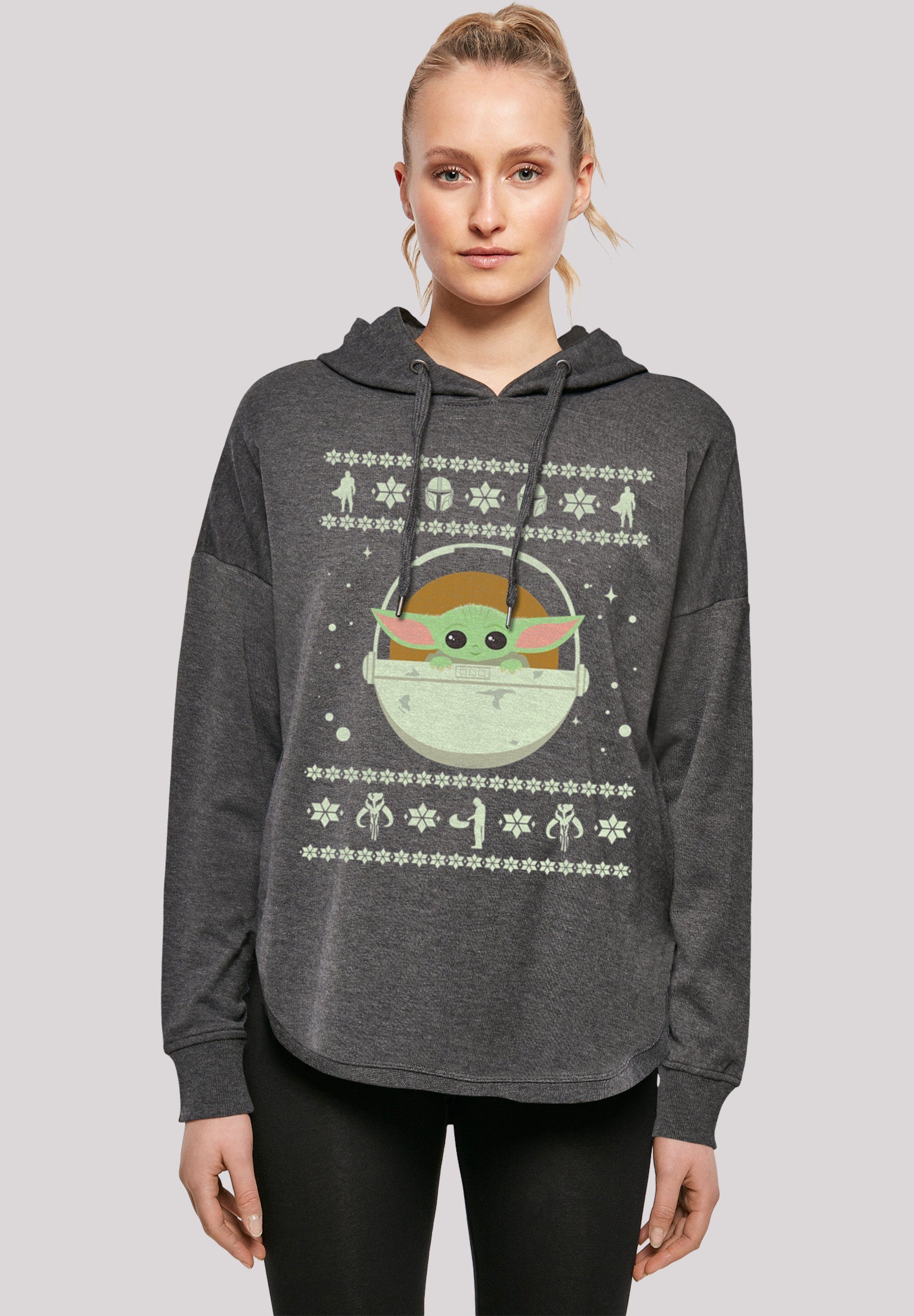 F4NT4STIC Kapuzenpullover Star Wars The Mundalorian Christmas Print charcoal