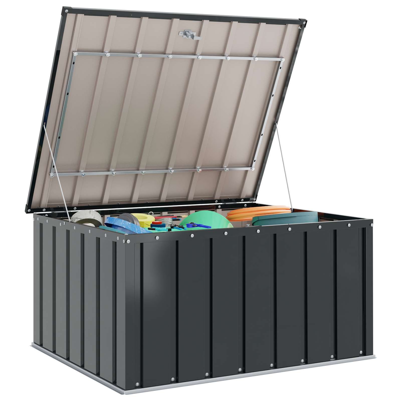 vidaXL Gartenhaus Gartenlagerbox Schwarz 101 x 82 x 50 cm Stahl