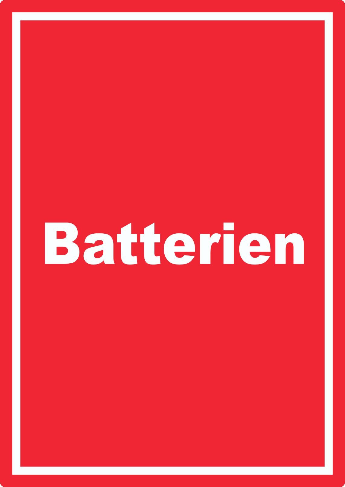 HB-Druck Aufkleber Batterien Mülltrennung Aufkleber mit Text, wetterfest, UV-beständig, kratzfest