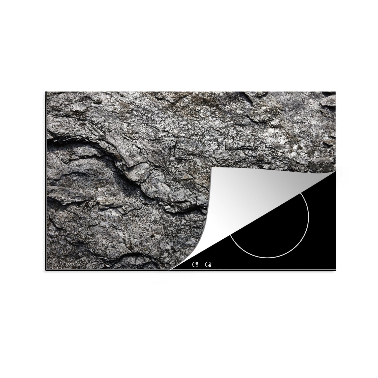 MuchoWow Herdblende-/Abdeckplatte Glänzende Felsstruktur in der Schweiz, Vinyl, (1 tlg), 81x52 cm, Induktionskochfeld Schutz für die küche, Ceranfeldabdeckung