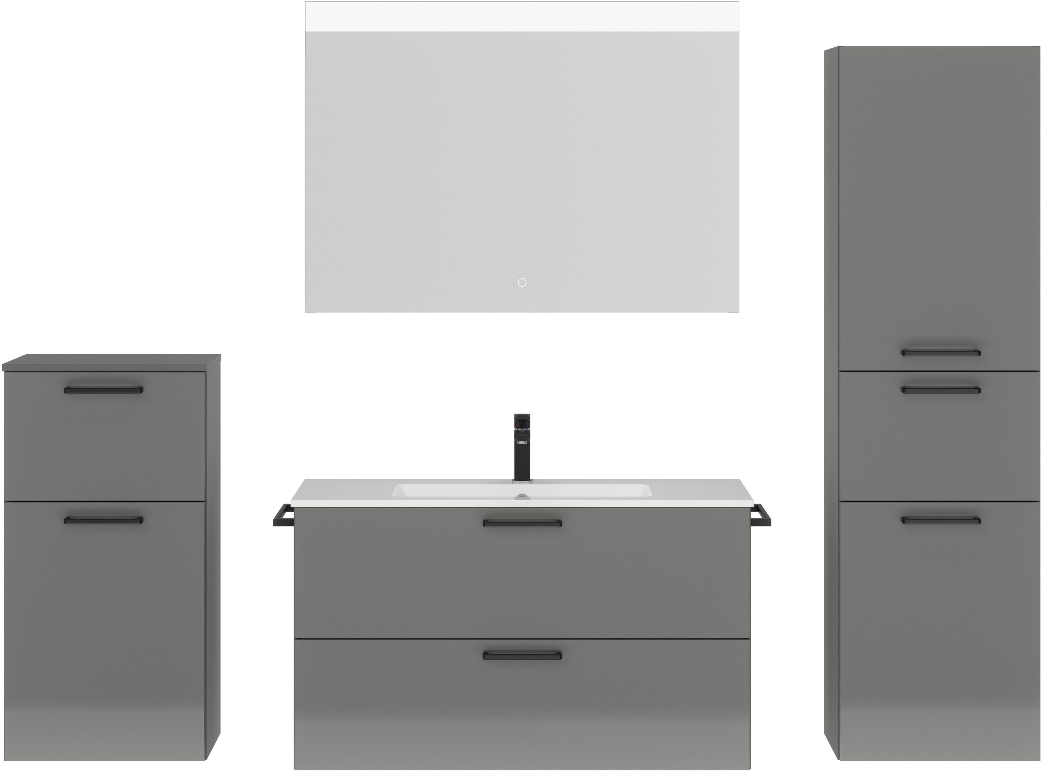 nobilia® Badmöbel-Set Tolvina, (4-St., vormontiert, mit günstig online kaufen