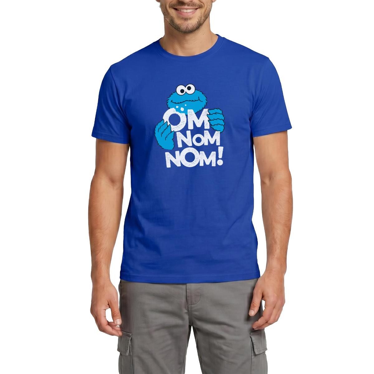Spreadshirt T-Shirt Sesamstraße Krümelmonster Om Nom Nom Männer T-Shirt (1-tlg)