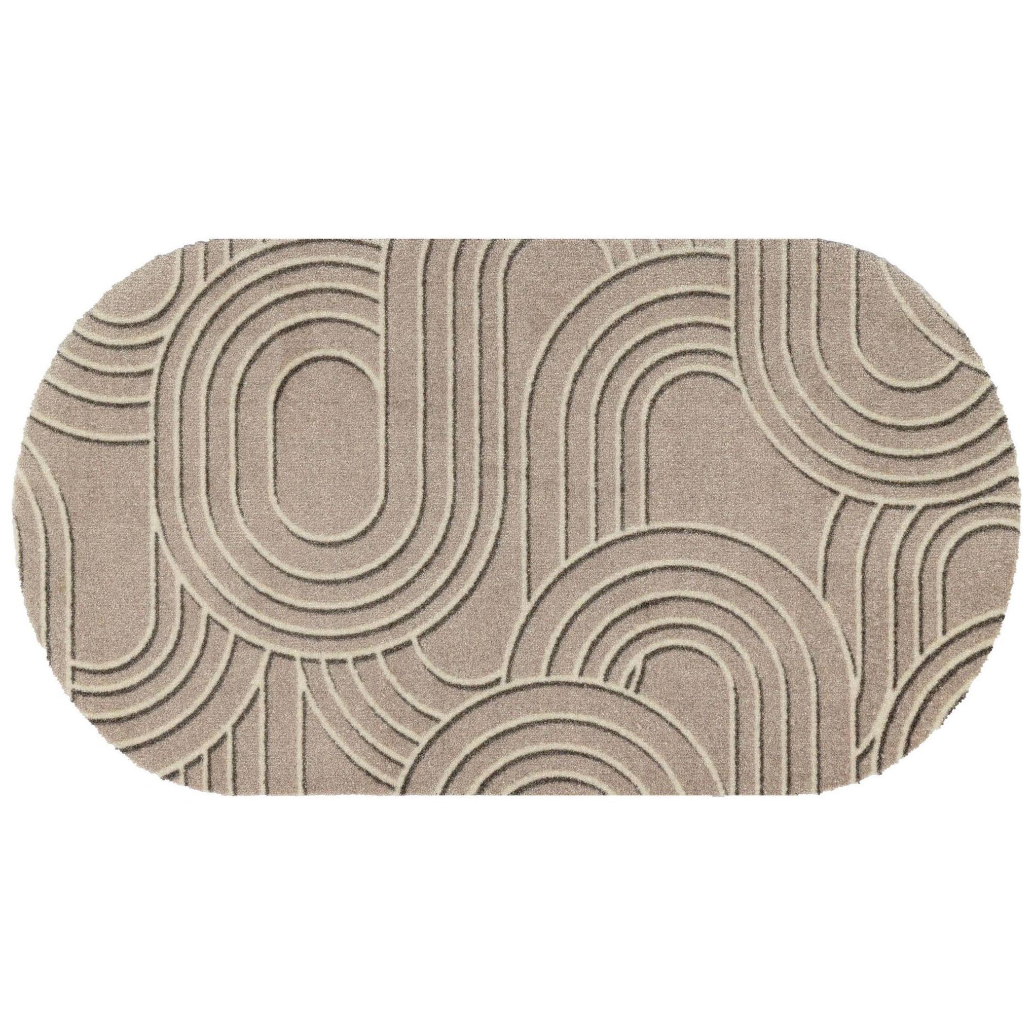 Floornovo Fußmatte Floornovo Schmutzfangmatte Sandwirbel waschbare Fussmatte, oval, rutschfest