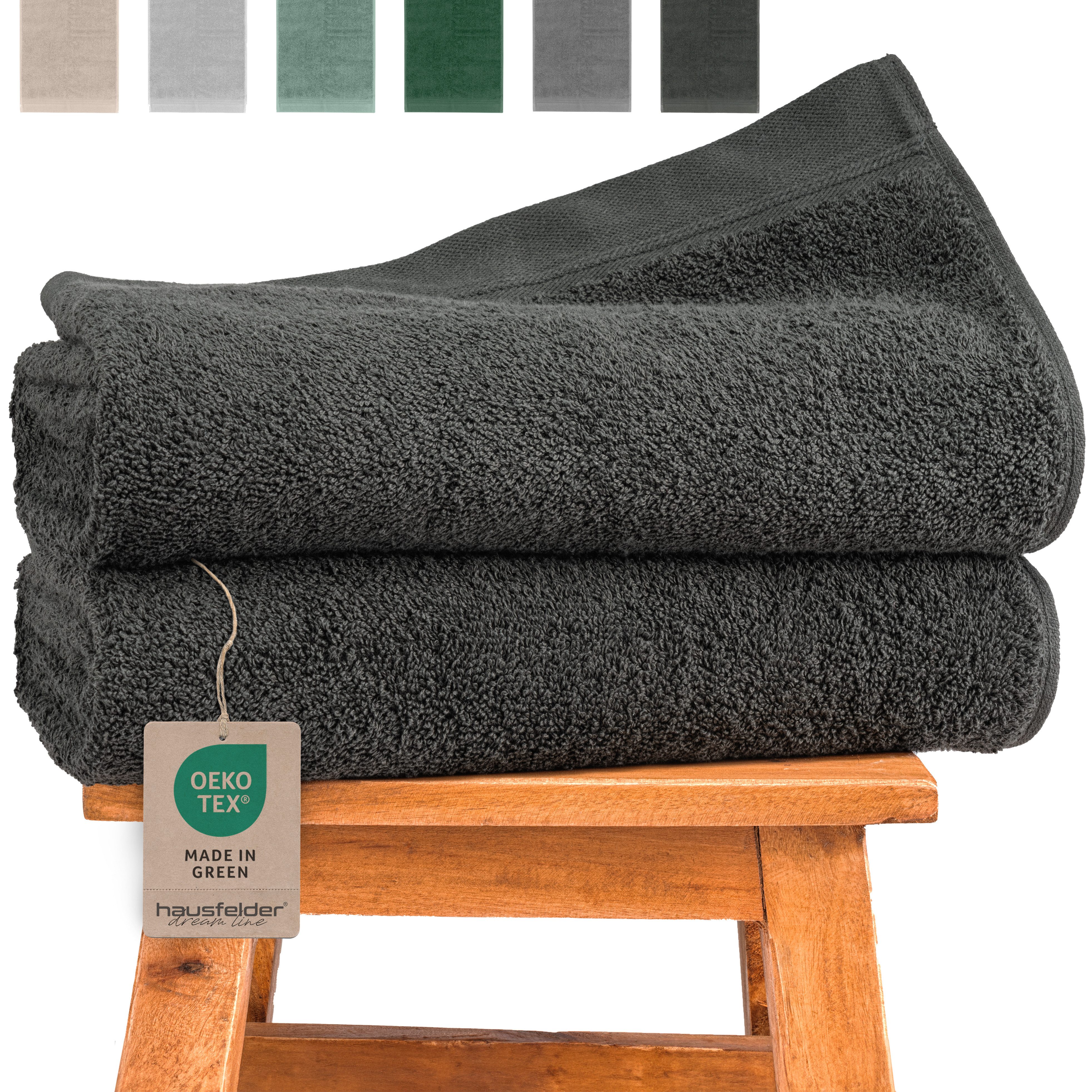 Hausfelder Handtücher Premium Duschtuch 2er Set (Anthrazit, 2 Duschtücher 7 günstig online kaufen