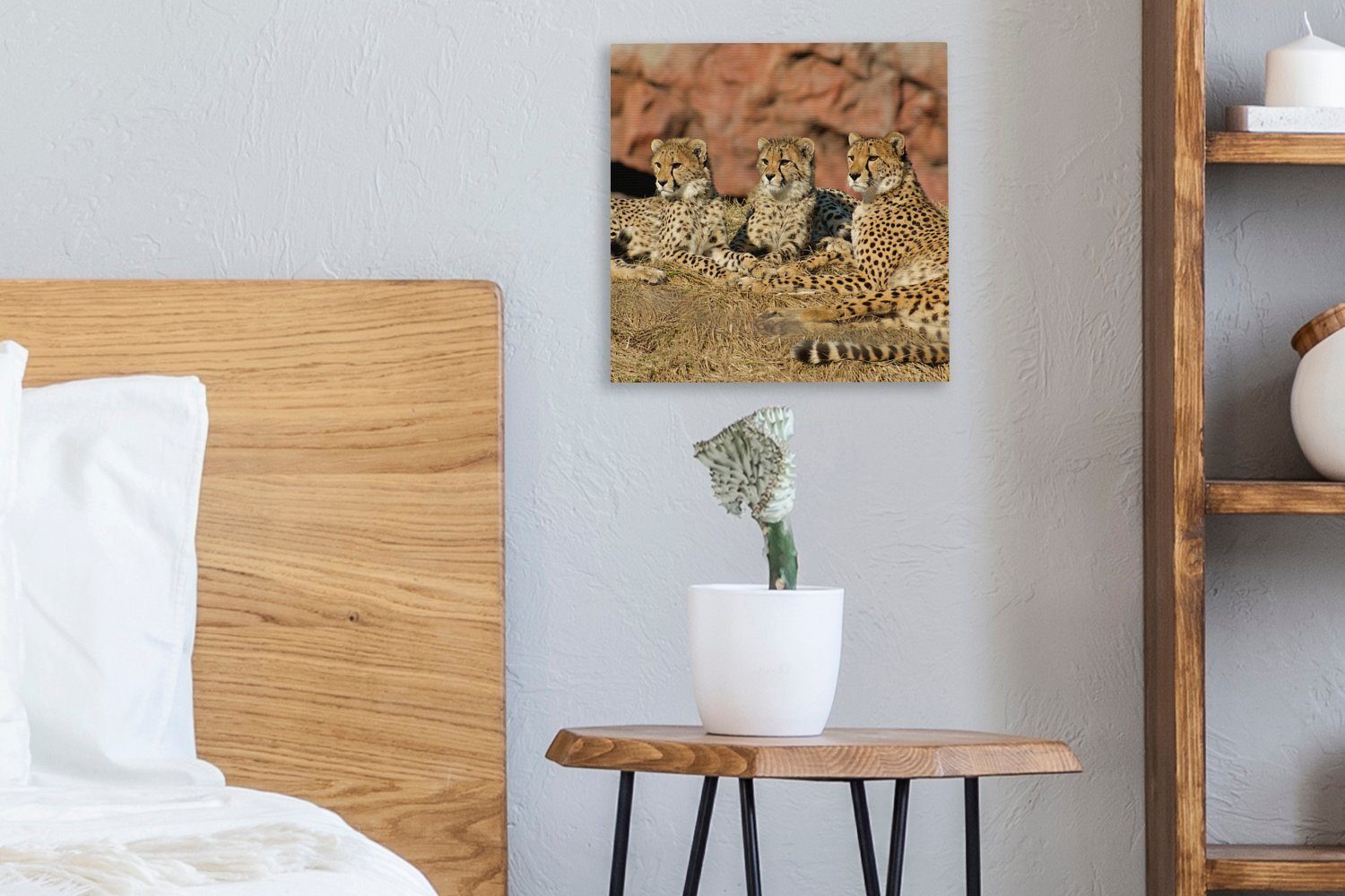 Leinwand Gepardenmutter für Leinwandbild (1 Schlafzimmer und OneMillionCanvasses® -junge, St), Bilder Wohnzimmer