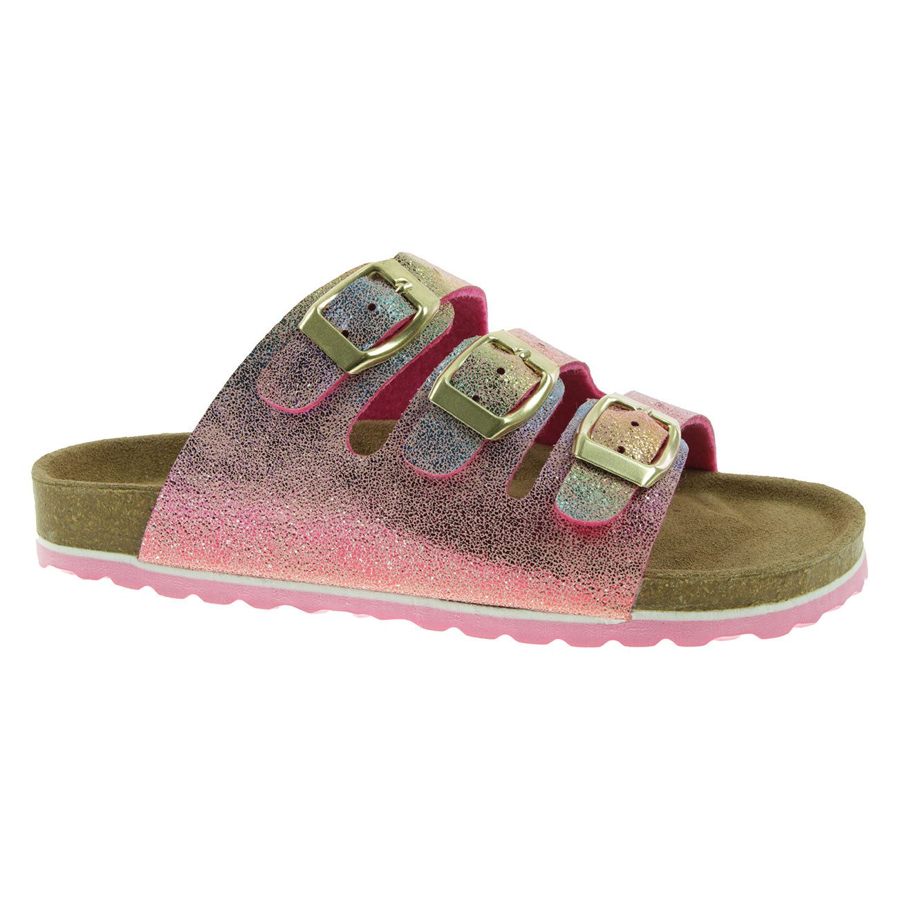 Supersoft Kinder Pantolette Sandale Glitzer Pantolette