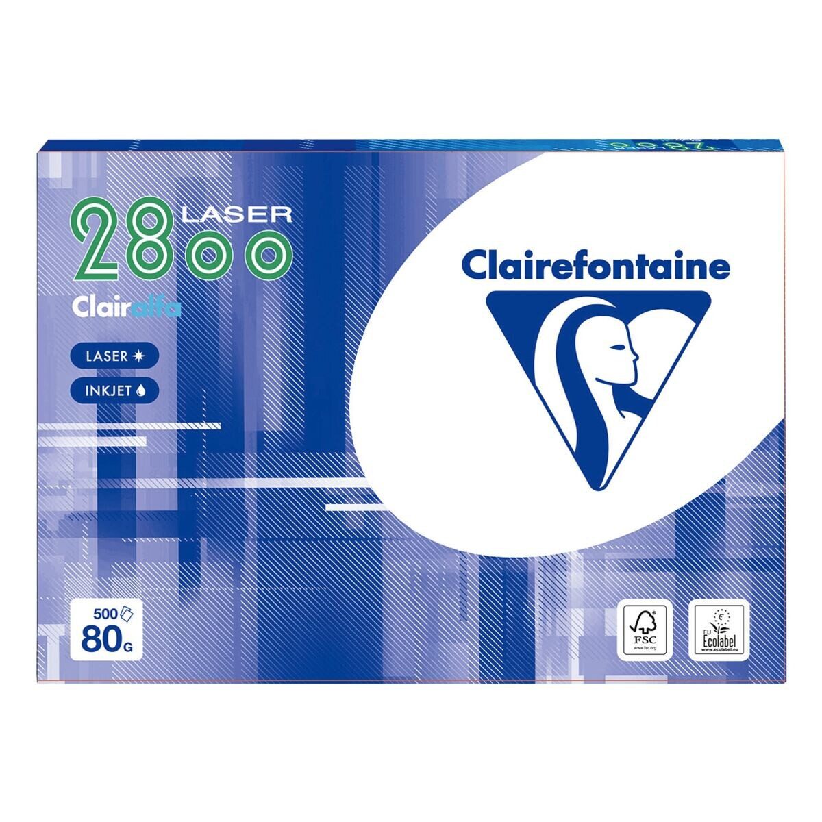 CLAIREFONTAINE Druckerpapier 2800, Format DIN A4, 80 g/m², 172 CIE, 500 Blatt