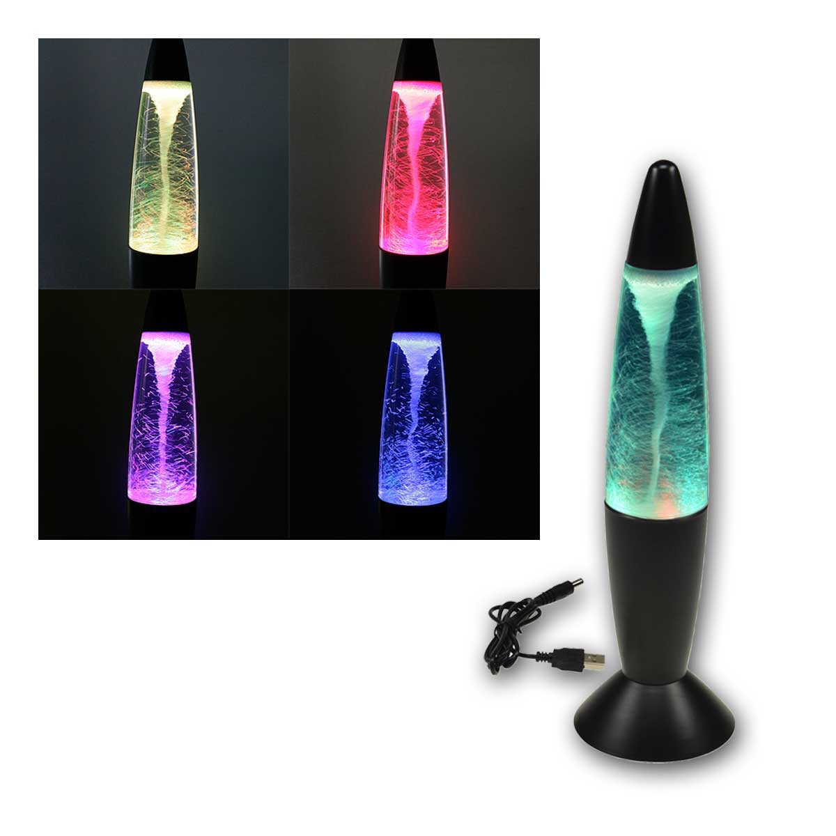 ChiliTec LED Dekolicht Dekoleuchte "CTL-TORNADO" 37cm, RGB Farbwechsel, blau,gelb,grün,orange/amber,pink,RGB/mehrfarbig,rot