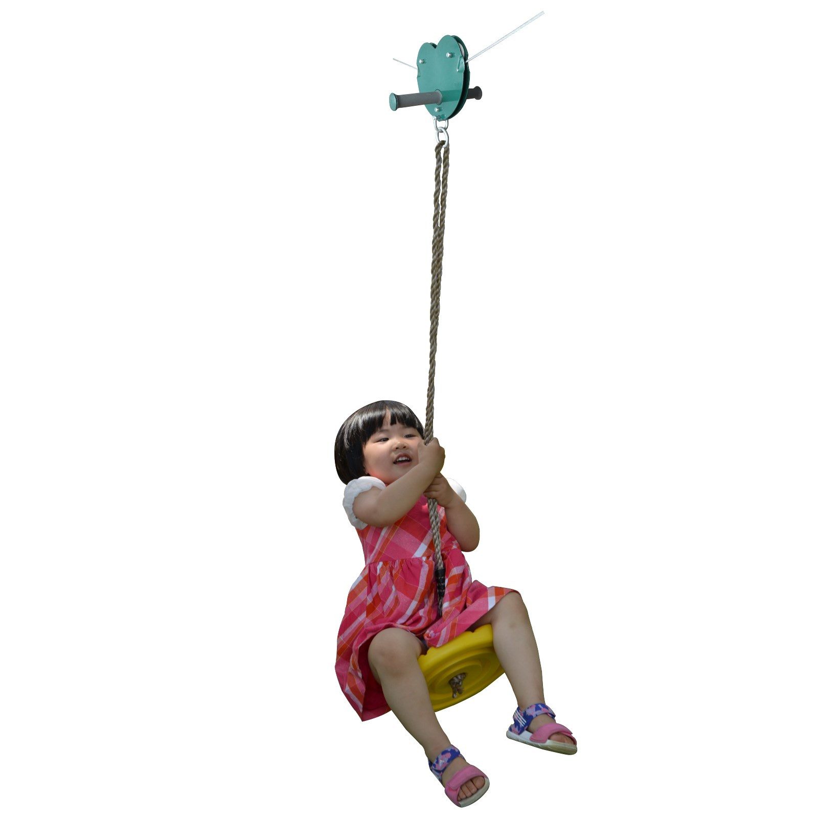 Loggyland Klettergerüst Seilbahn 25m mit Tellerschaukel komplett Garten Spi günstig online kaufen