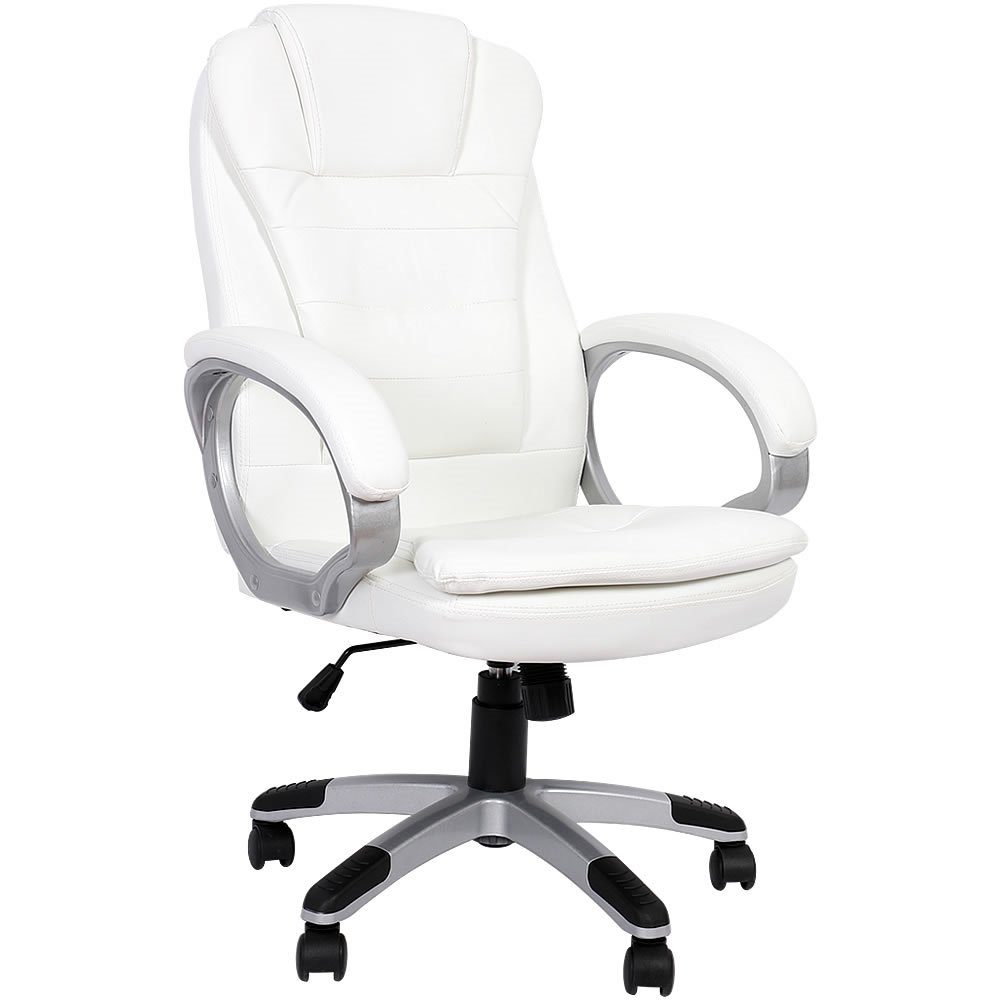 Mucola Schreibtischstuhl Chefsessel Bürostuhl 120 Rückenlehne Weiß weiß KG (Stück), Kopfstütze integrierter Gaming Drehstuhl Schreibtischstuhl | mit Stuhl