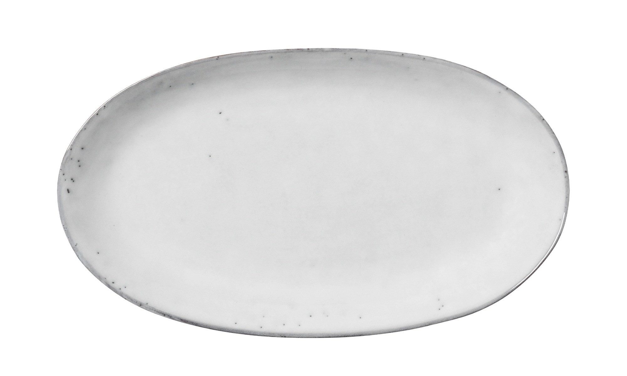 Broste Copenhagen Servierplatte Broste Copenhagen Nordic Sand Platte oval Sand, Reaktiv Glasiertes Steingut