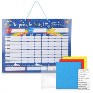 Navaris Magnettafel Magnetische Belohnungstafel inkl. Sternchen und Stift - 40x32cm, (1-tlg)