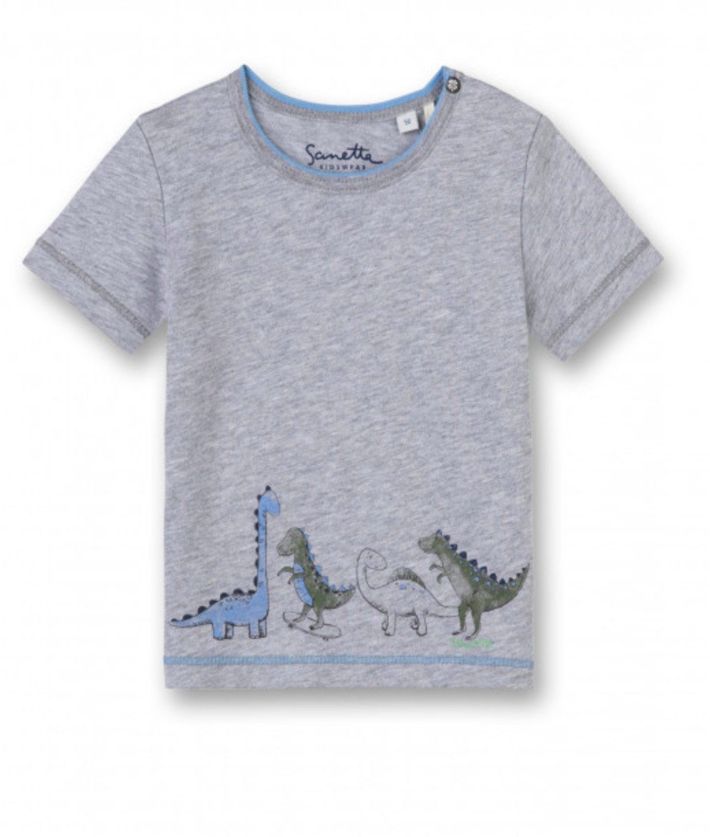 Sanetta T-Shirt Baby T-Shirt aus Baumwolle mit Dino Print und Kurzarm Design
