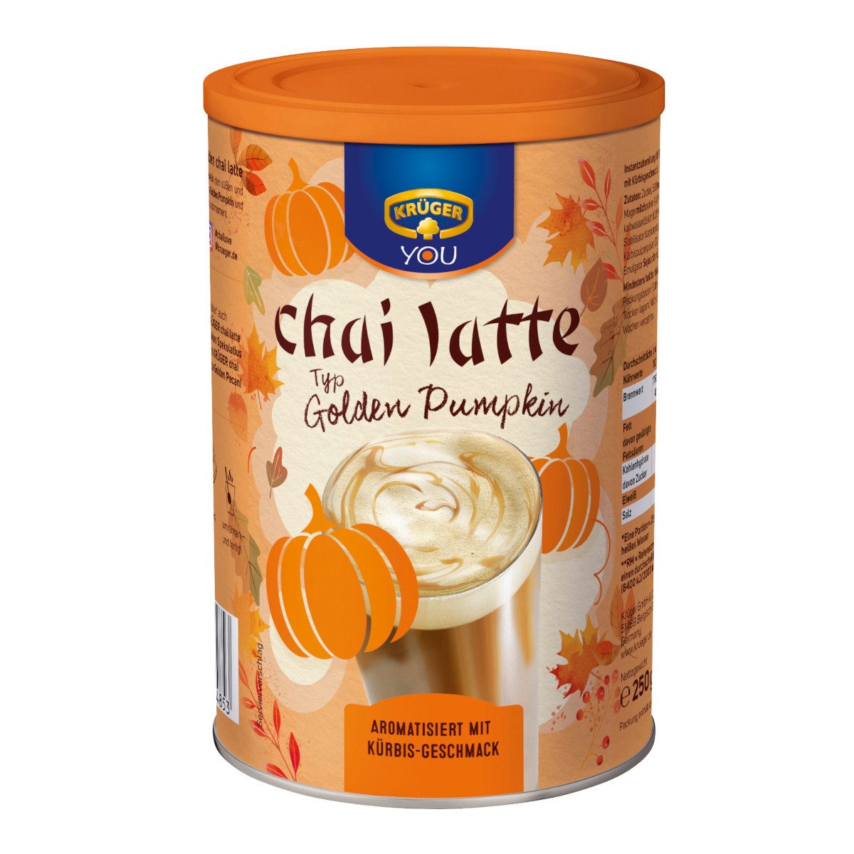 Krüger Tee, Krüger Golden Chai Latte Pumkin mit Kürbisgeschmack Packung 250g