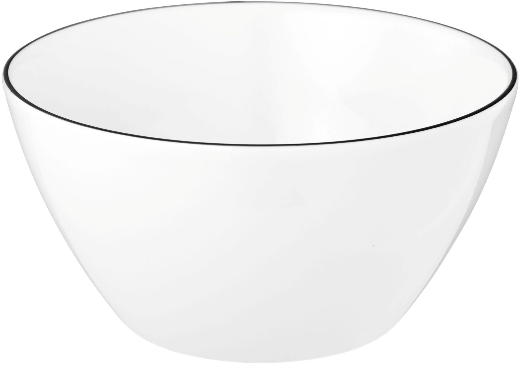 Seltmann Weiden Frühstücks-Geschirrset Geschirr-Set, 18 Teile, Lido Black Line, rund (18-tlg), 6 Personen, Porzellan, Becher, Teller, Schalen, 18 Teile, 6 Perso – Bild 4 von 5