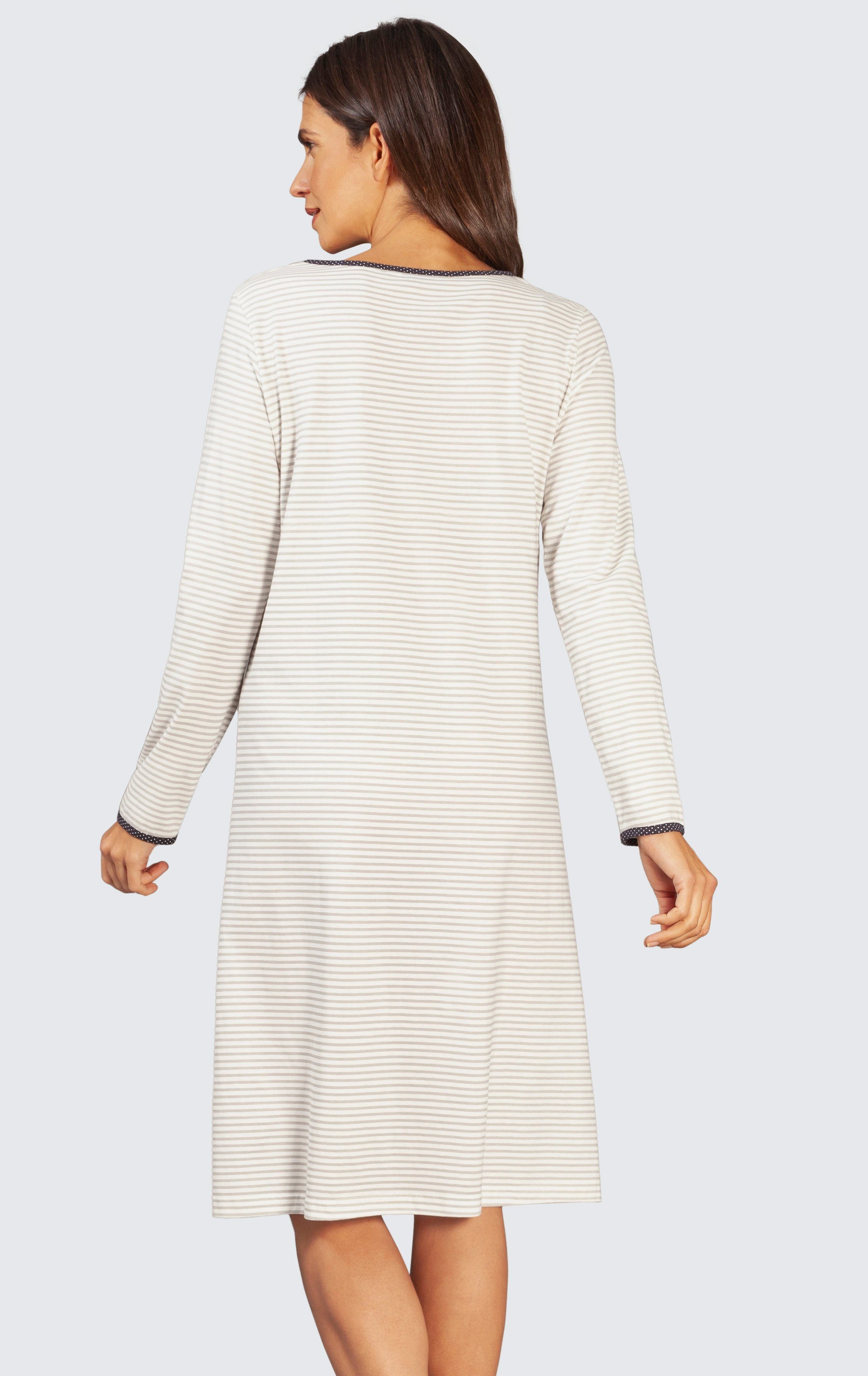 Hajo Nachthemd Damen Schlafshirt Arm mit langem (1-tlg) Baumwolle