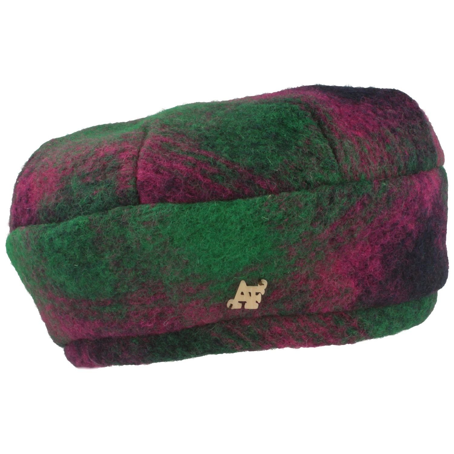 Angiolo Frasconi Fischerhut Damen Baskenmütze aus Walk + Fleece Futter 5 grün/pink