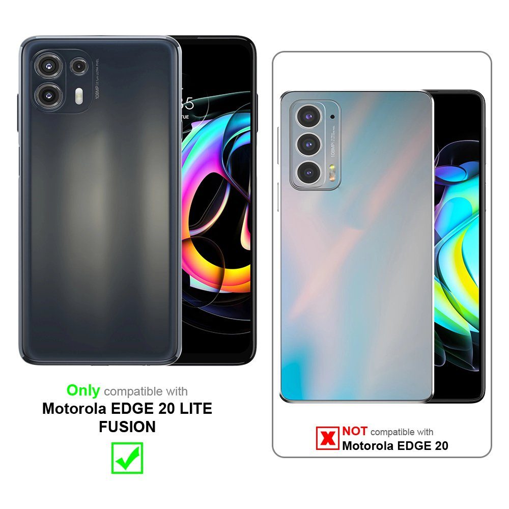 Cadorabo Handyhülle für Motorola EDGE 20 LITE / FUSION Hülle Motorola EDGE 20 LITE / FUSION, Schutzhülle Hülle mit Standfunktion, Magnetverschluss und Kartenfach