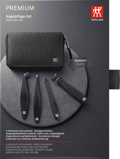 Zwilling Maniküre-Etui PREMIUM BLACK, 4 tlg., Nagelpflege-Set