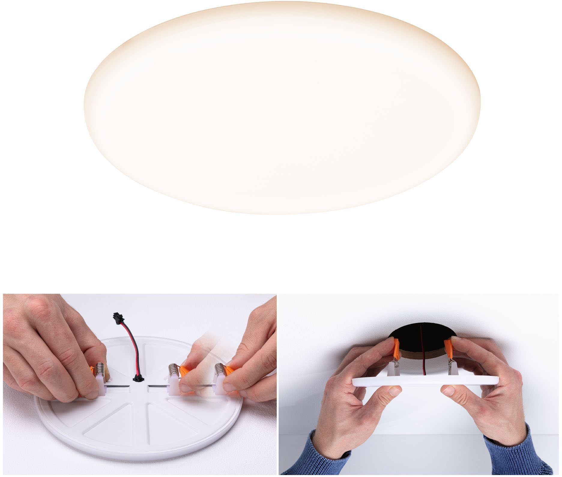Paulmann LED Einbauleuchte Veluna, Memoryfunktion, LED kaltweiß, inkl. integriert, fest - Deckenmontage, warmweiß Leuchtmittel