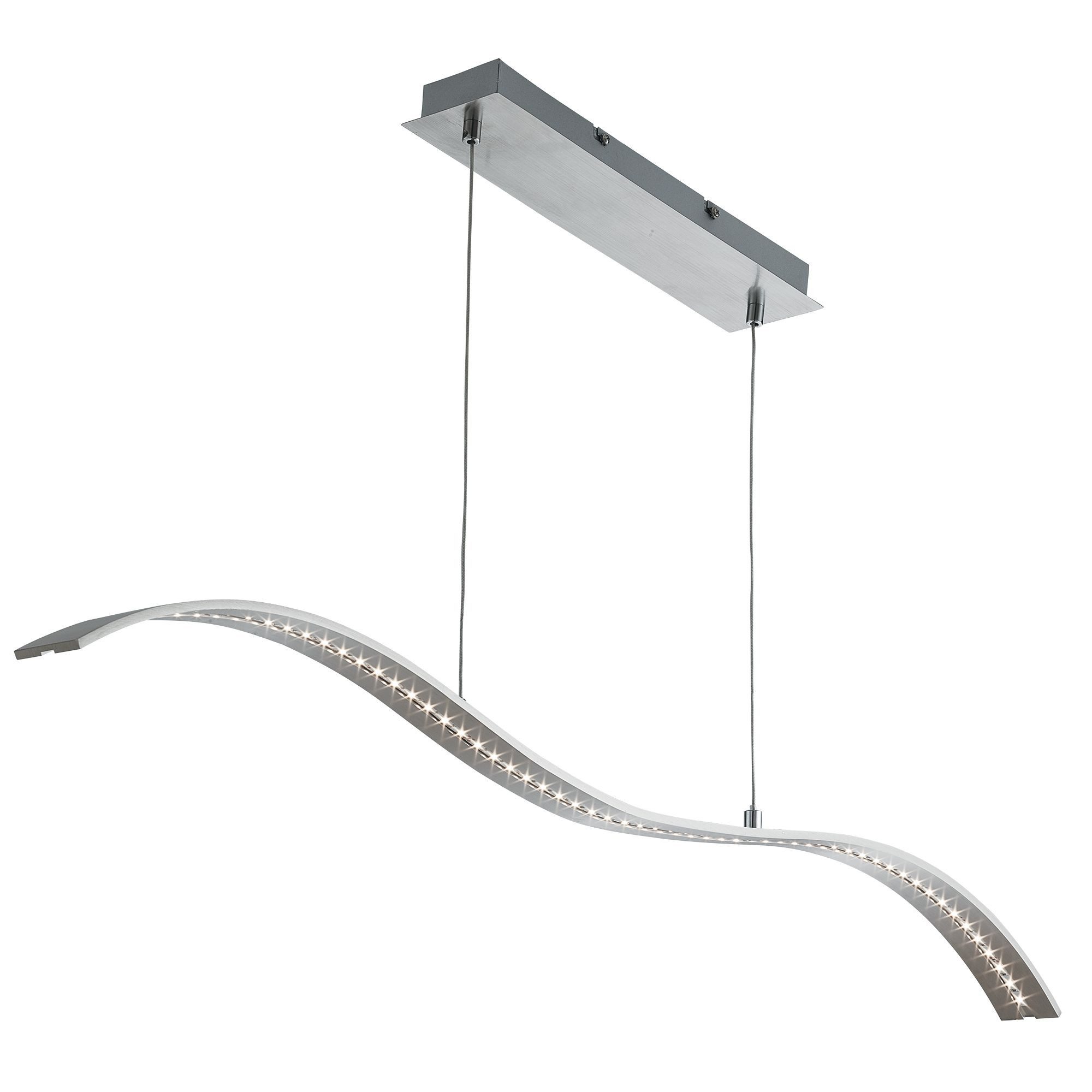 Searchlight Hängeleuchte Wing Bar Pendant - Satin Silver Metal, LED fest integriert, Warmweiß