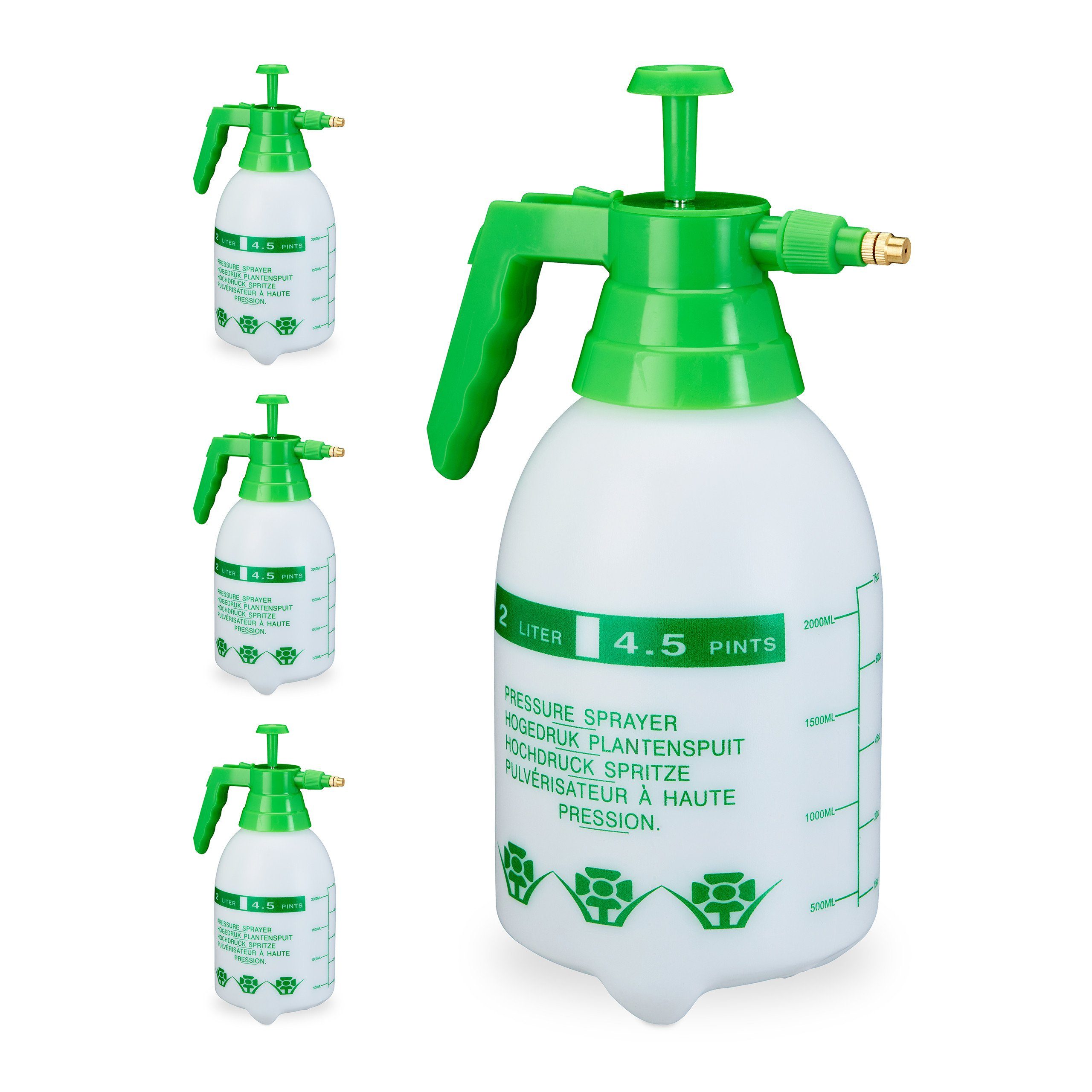 Sprühflasche 4 x Pumpsprühflasche 2 Liter