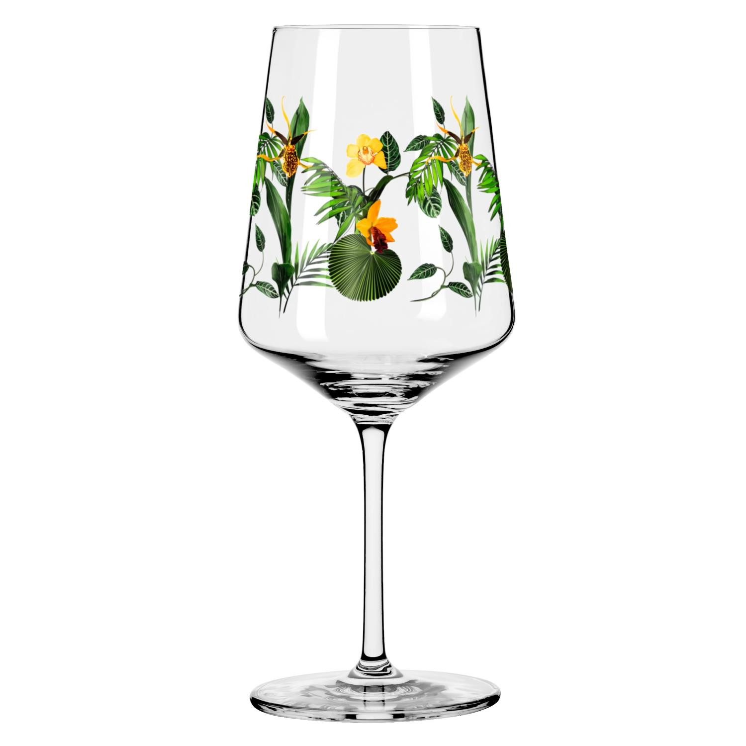 Ritzenhoff Aperitifglas Sommertau, Glas, Spülmaschinengeeignet, Mehrfarbig, Motiv: Orchideen