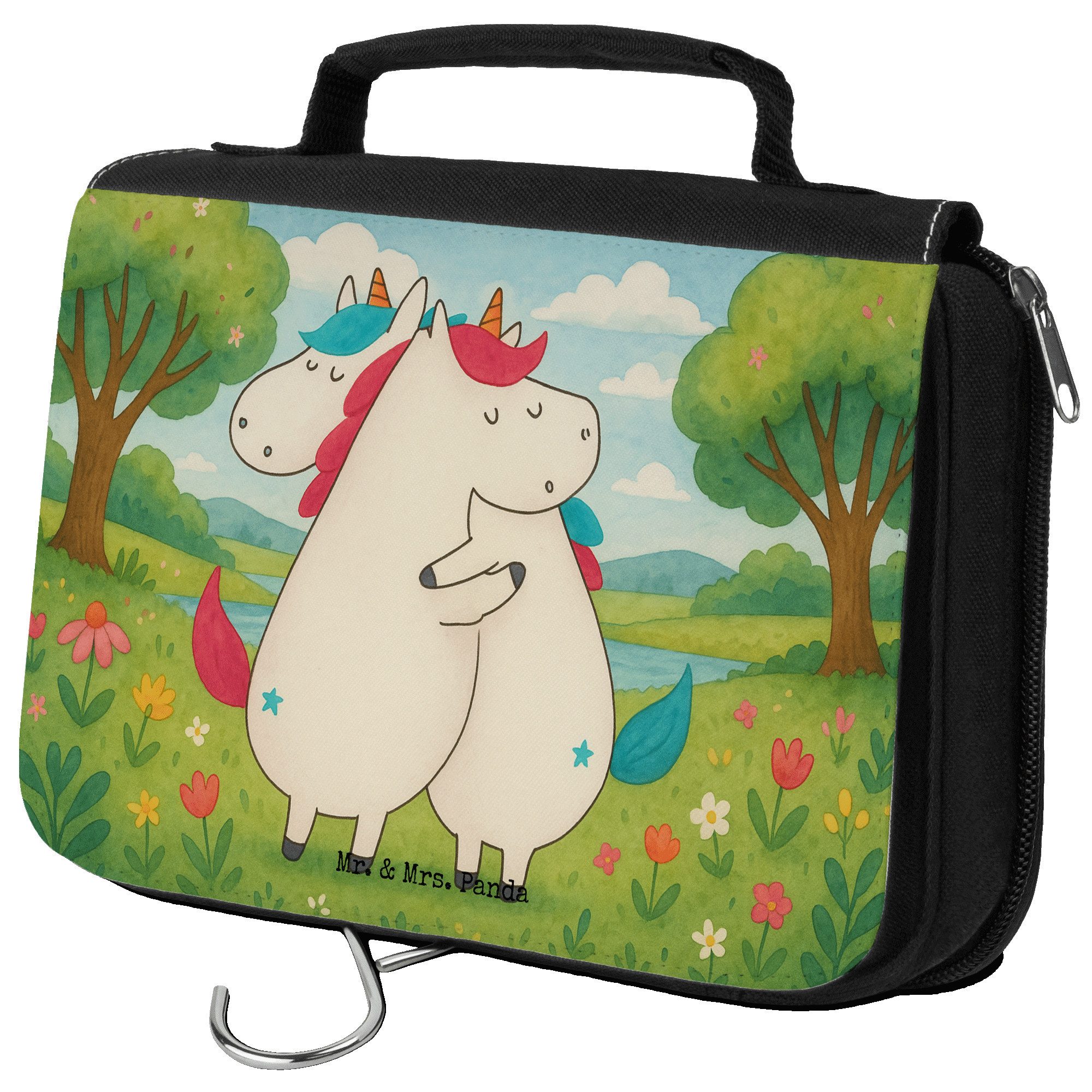 Kulturbeutel Einhörner Umarmen Design, Necessaire, Weiß, Schminktasche, Kulturtasc