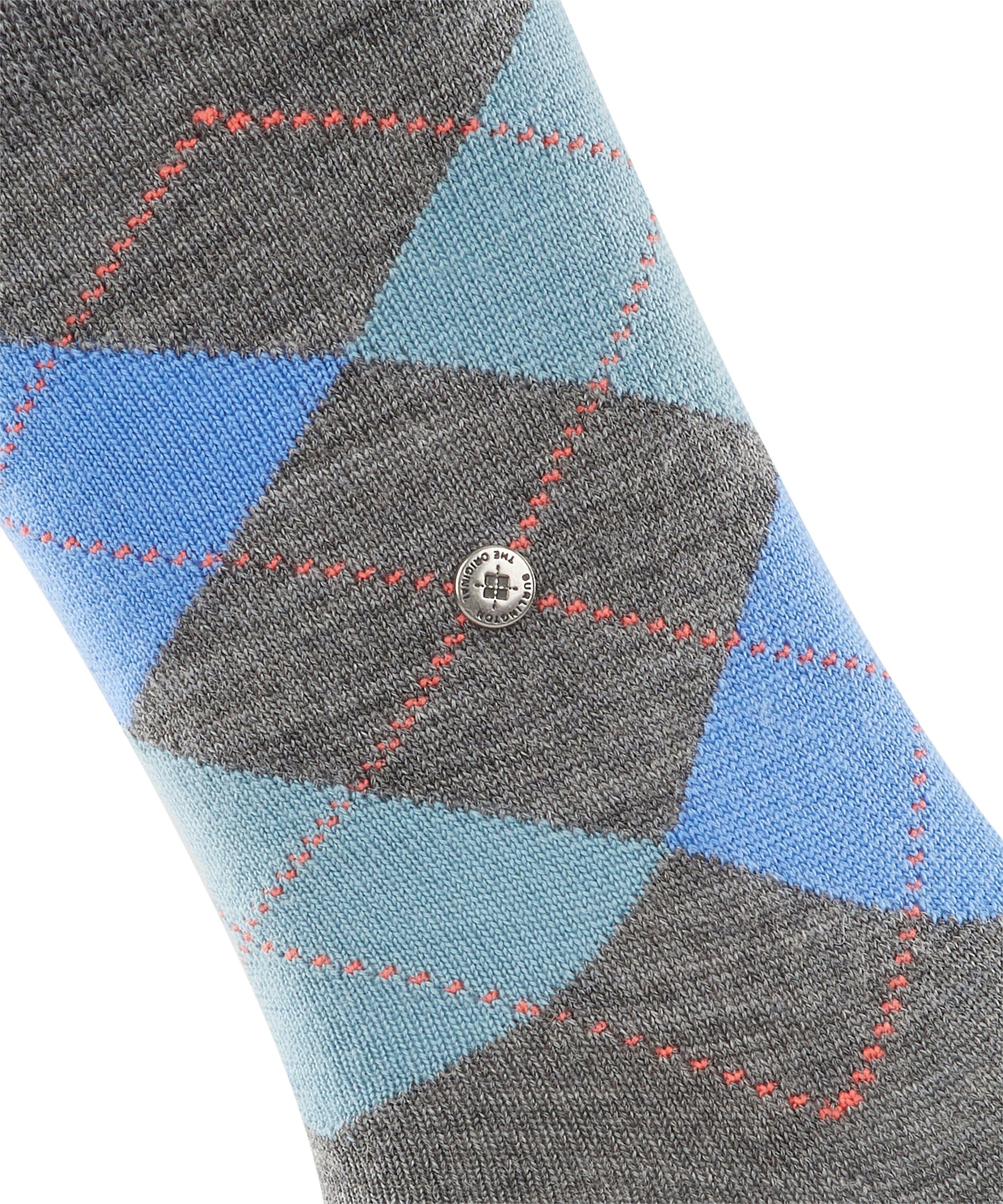 Socken (1-Paar) (3077) mel. Burlington Marylebone mid.grey