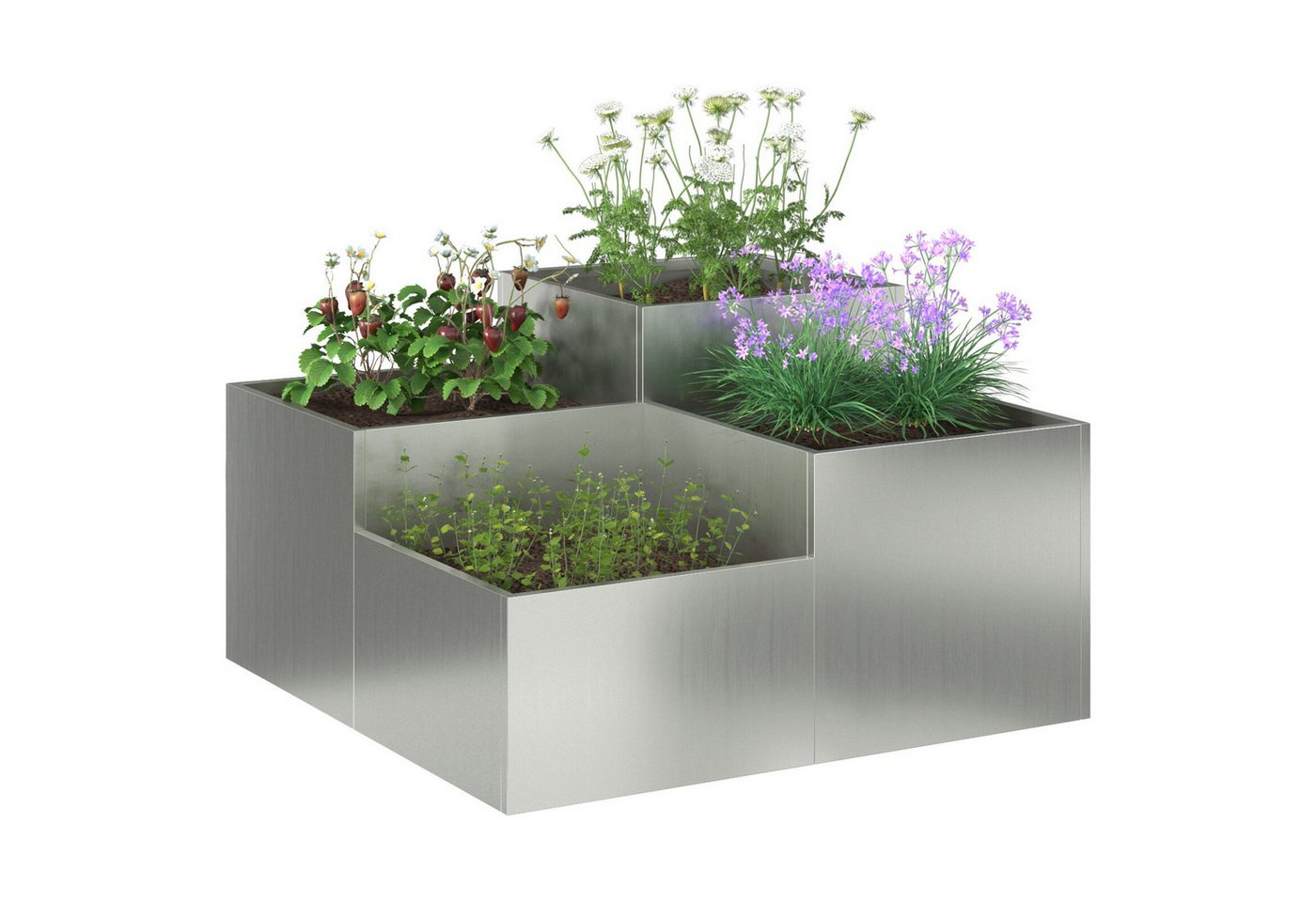 Thumbnail - vidaXL Blumentopf Pflanzkübel 80x80x48 cm Verzinkter Stahl (1 St)