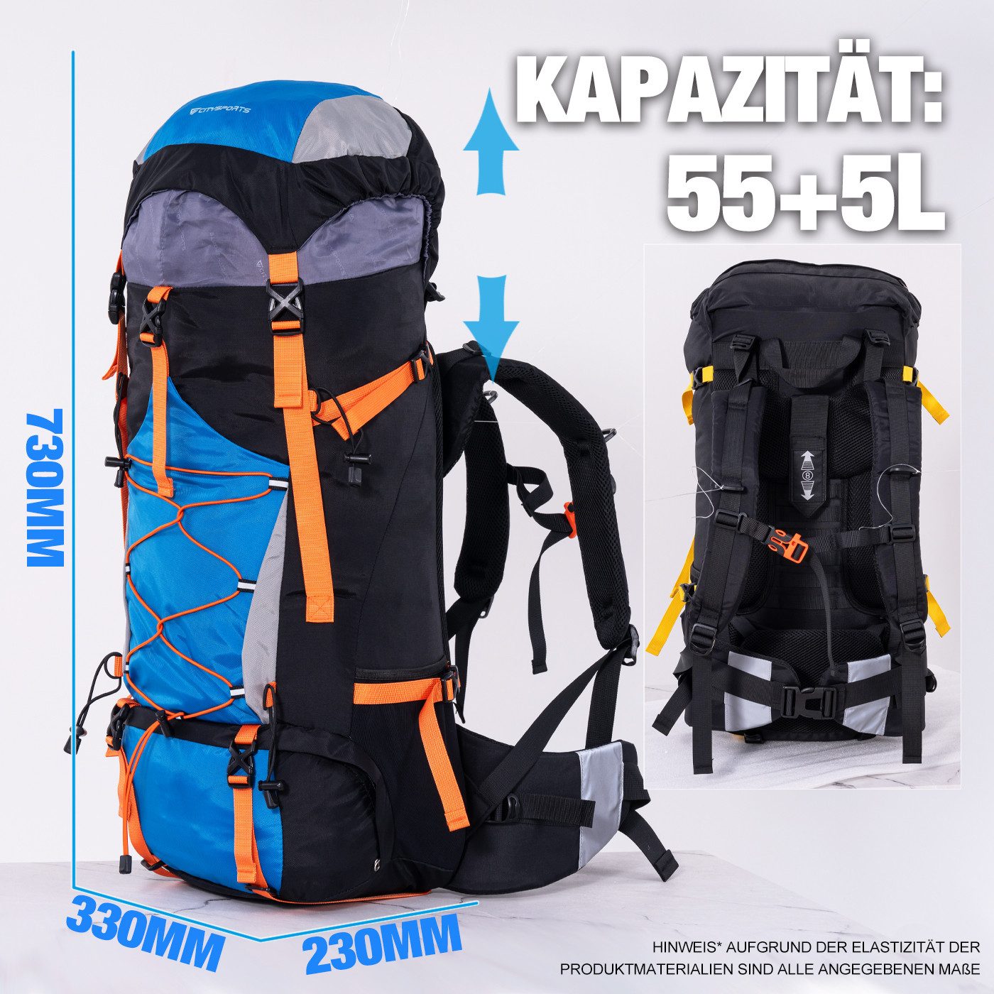 CITYSPORTS Wanderrucksack Rucksack mit Rückenbelüftung Trekkingrucksack Sports packback, aus atmungsaktivem Camping Rucksack Fahrradrucksack, Sportrucksack