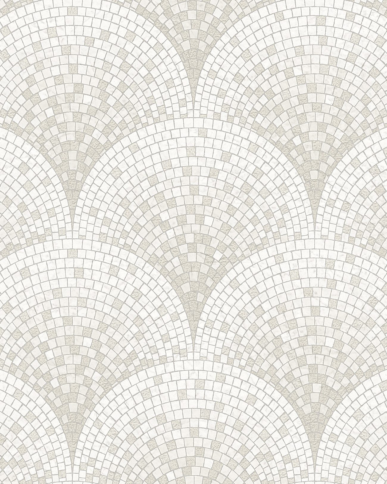Profhome Prägetapete, geprägt, Fliesen-Optik, schimmernd, geometrisch, (1 Rolle, 5,33 qm), heißgeprägte Vliestapete, weiß, creme-weiß
